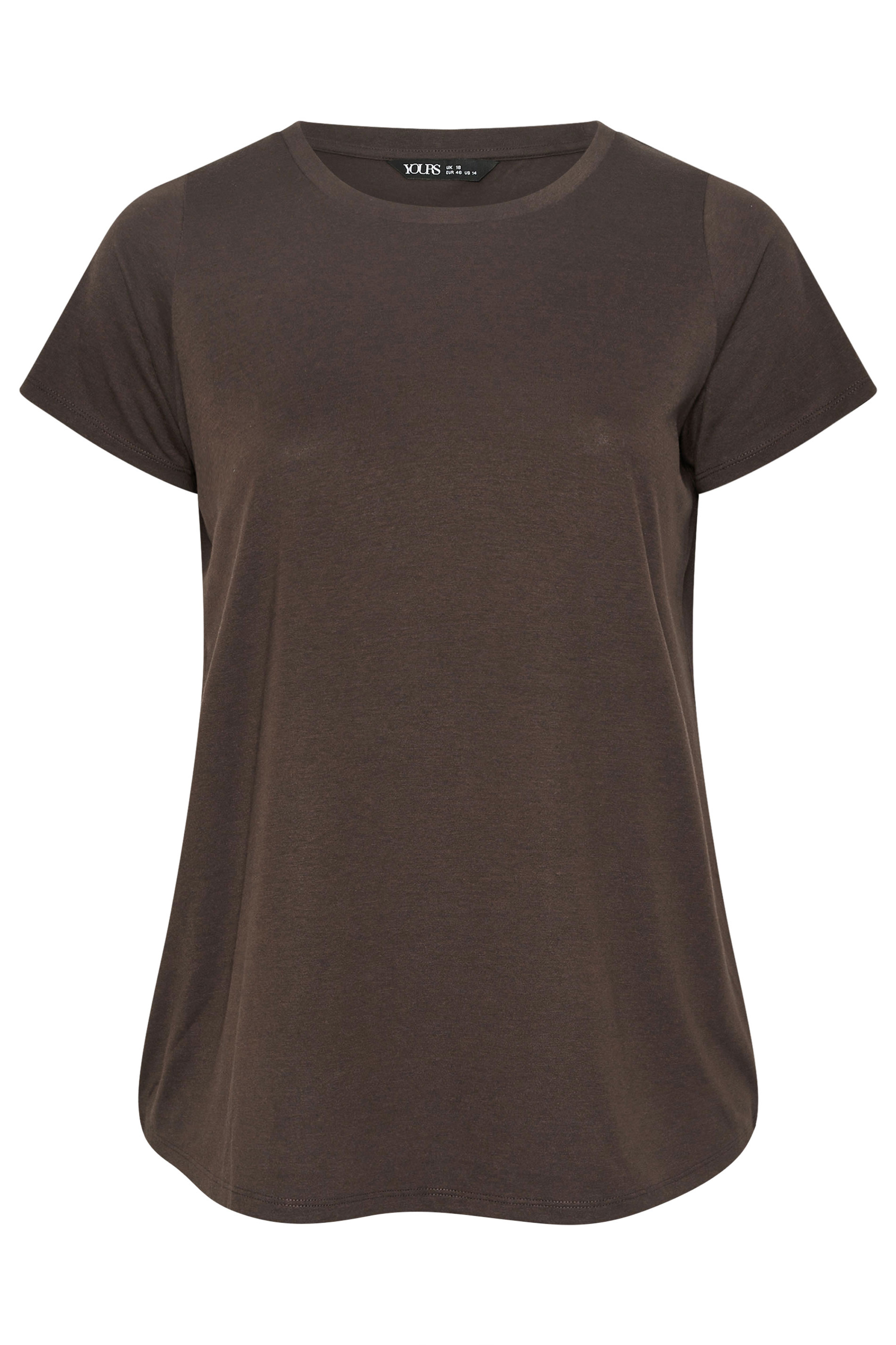 YOURS Plus Size 3 PACK Chocolate Brown Core T-Shirt Essentials Set | Yours Clothing 10