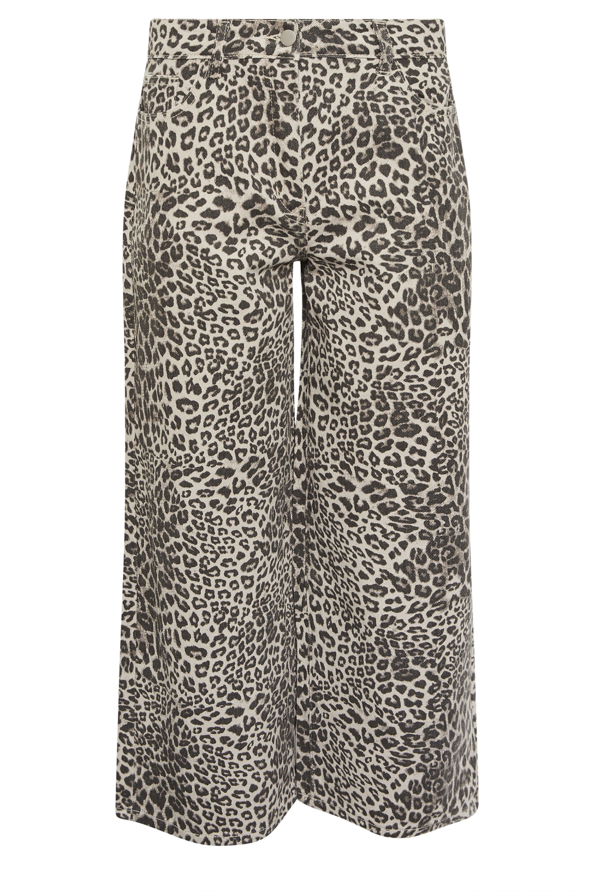 PixieGirl Petite Women's Light Brown Leopard Print Wide Leg Jeans | PixieGirl 7