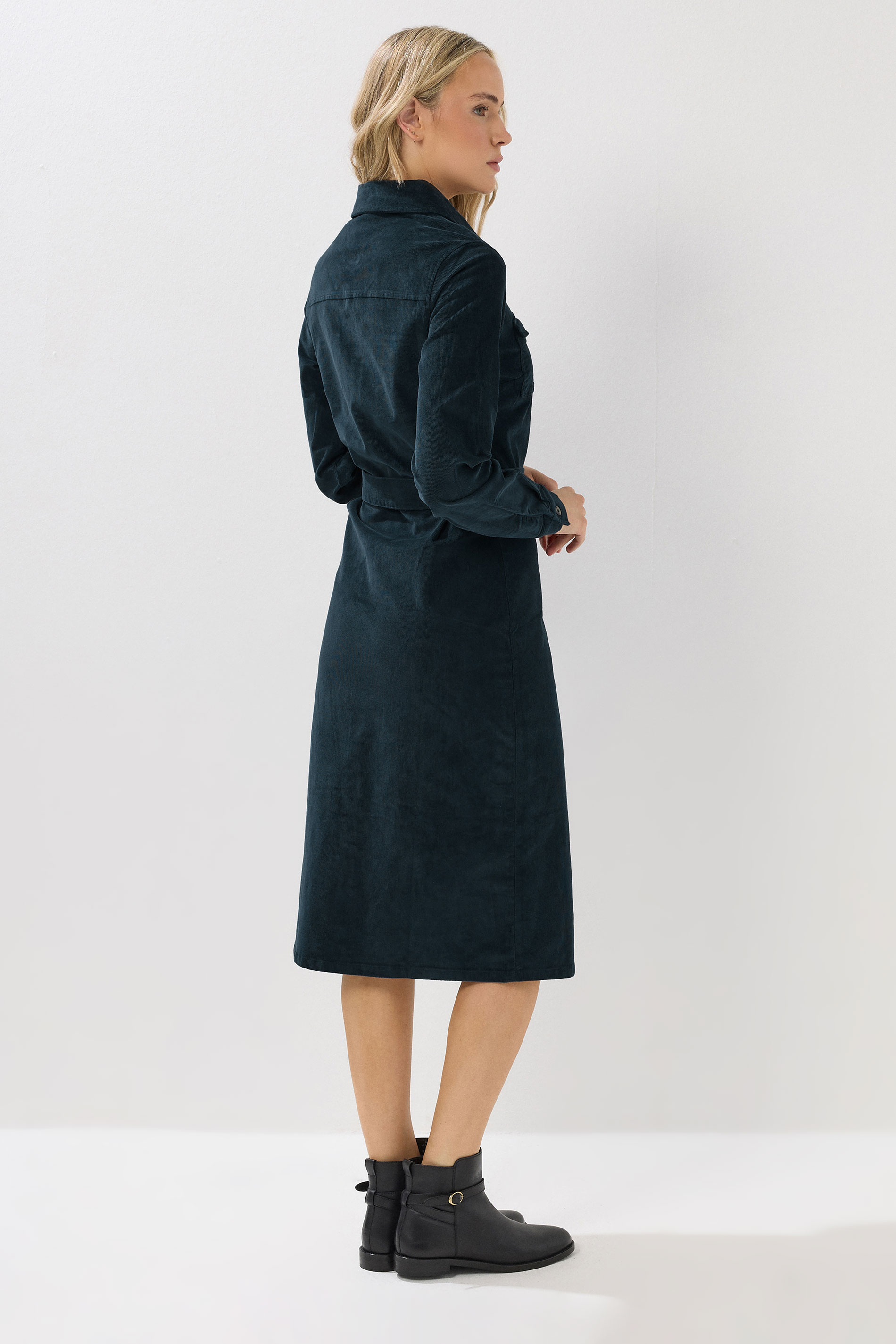 LTS Tall Dark Blue Cord Shirt Dress | Long Tall Sally 2