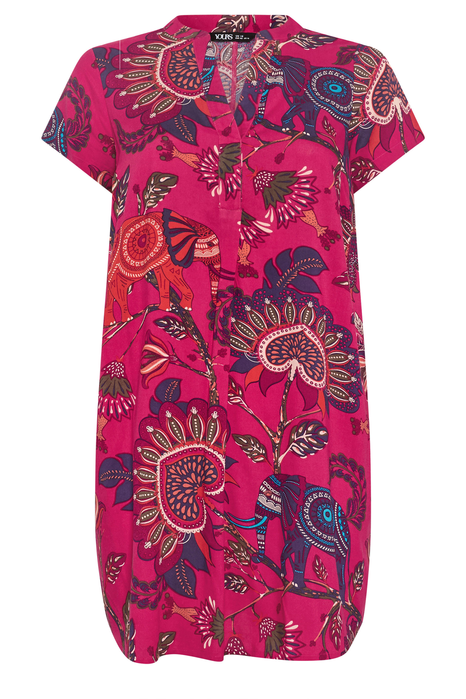 YOURS Plus Size Pink Paisley Pleat Front Dress | Yours Clothing 5