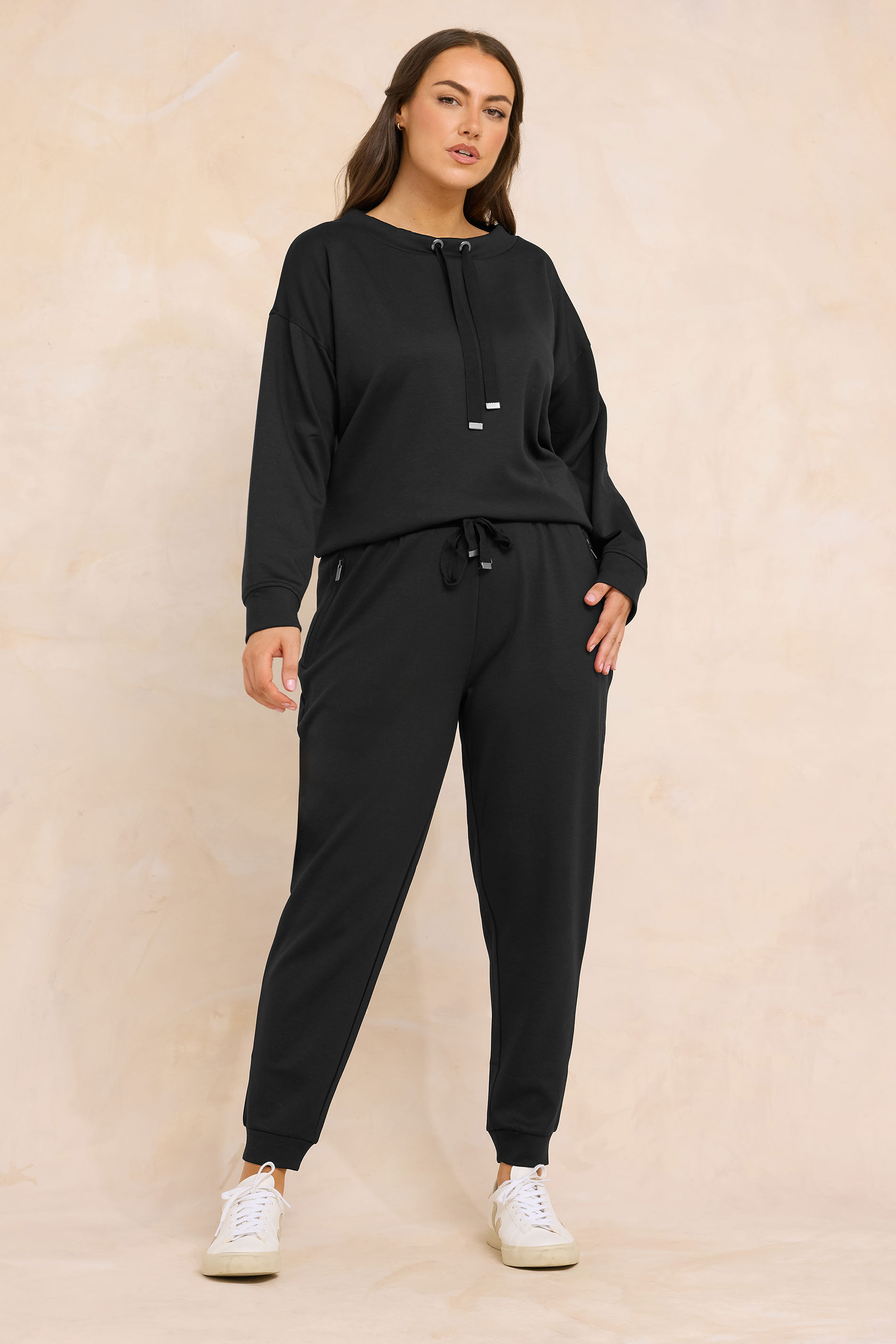 EVANS Plus Size Black Luxe Zip Pocket Joggers | Evans  1