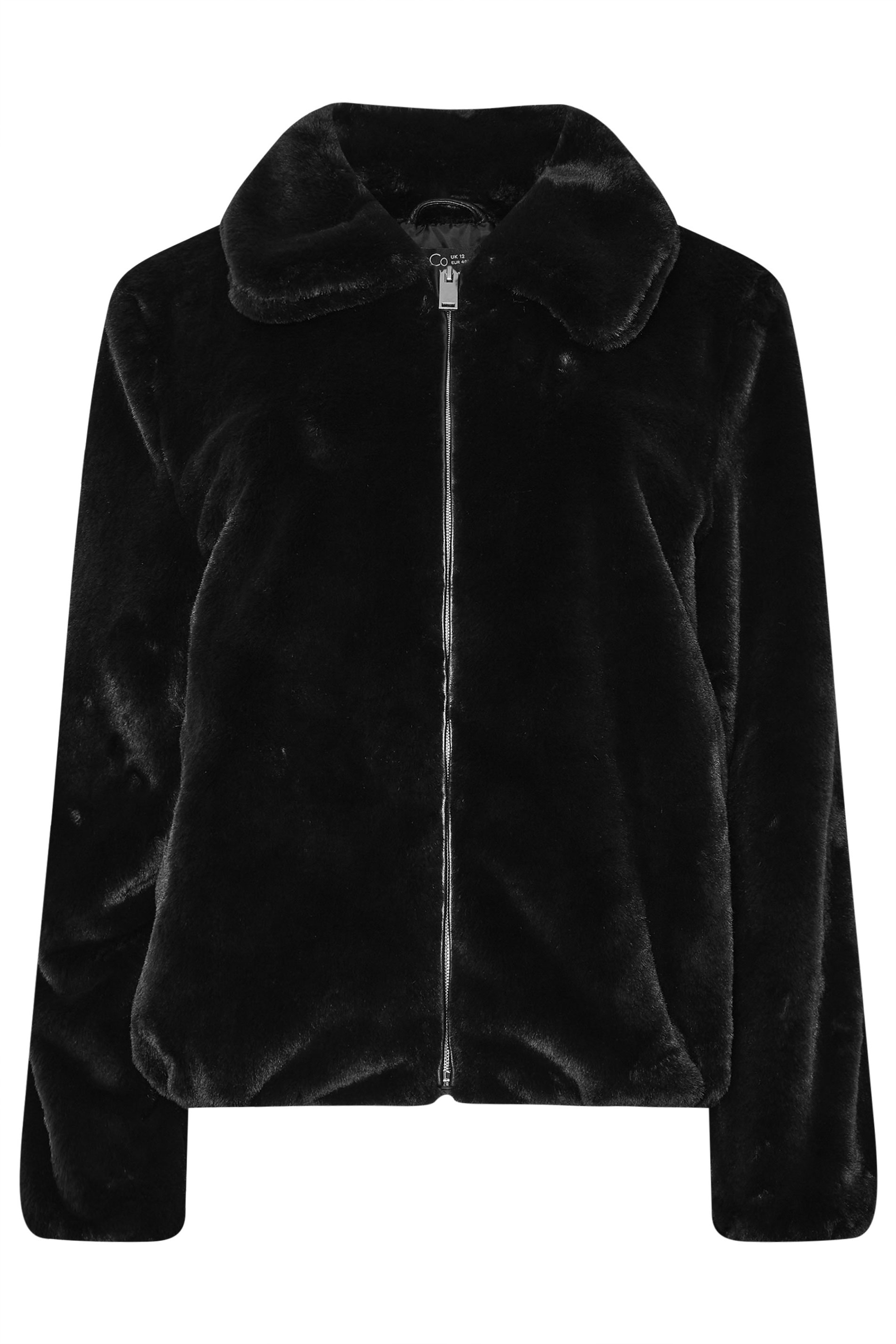 M&Co Black Zip Through Faux Fur Jacket | M&Co 7