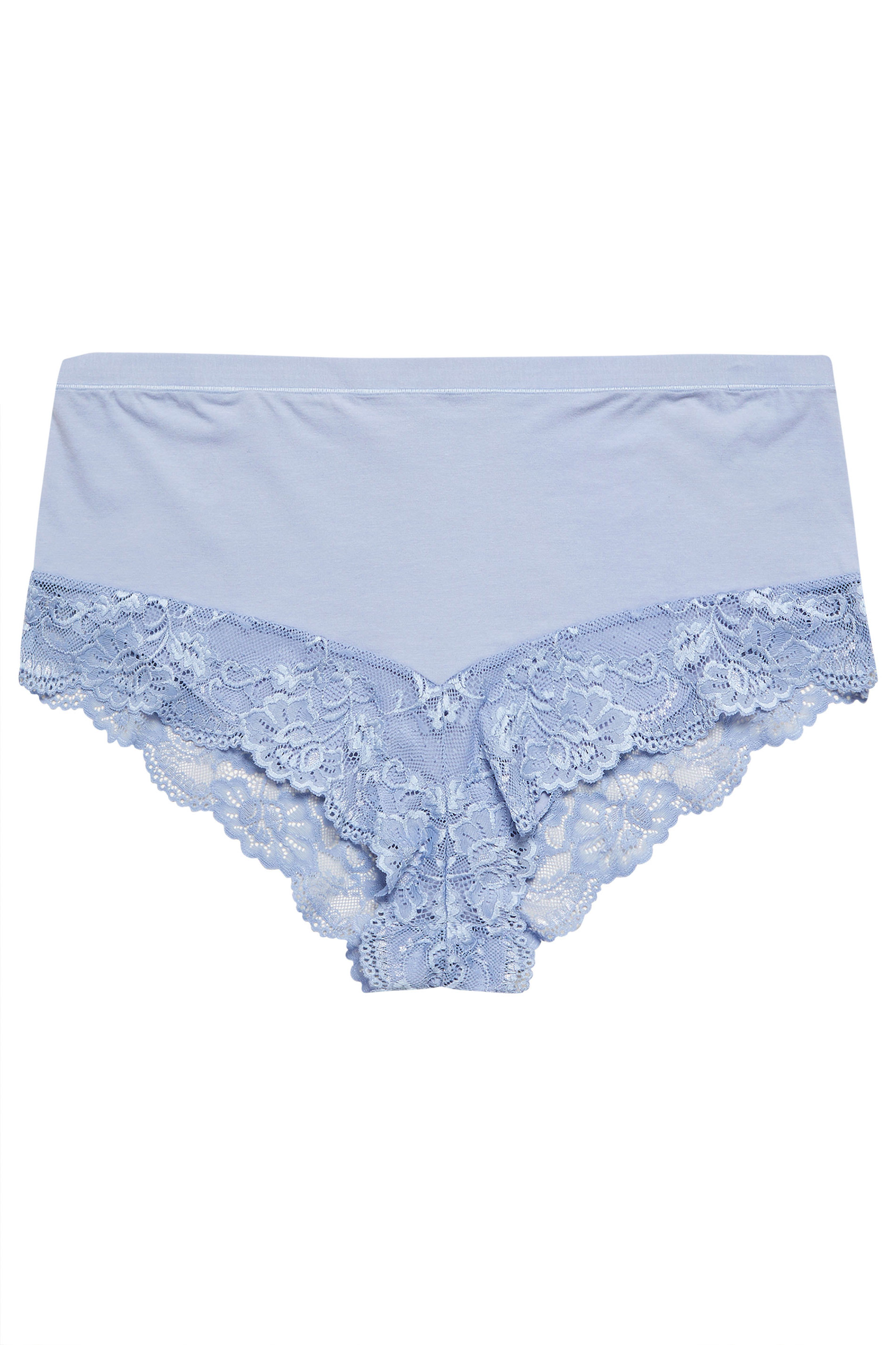 YOURS Plus Size Blue Hi Shine Lace Full Brief | Yours Clothing 5