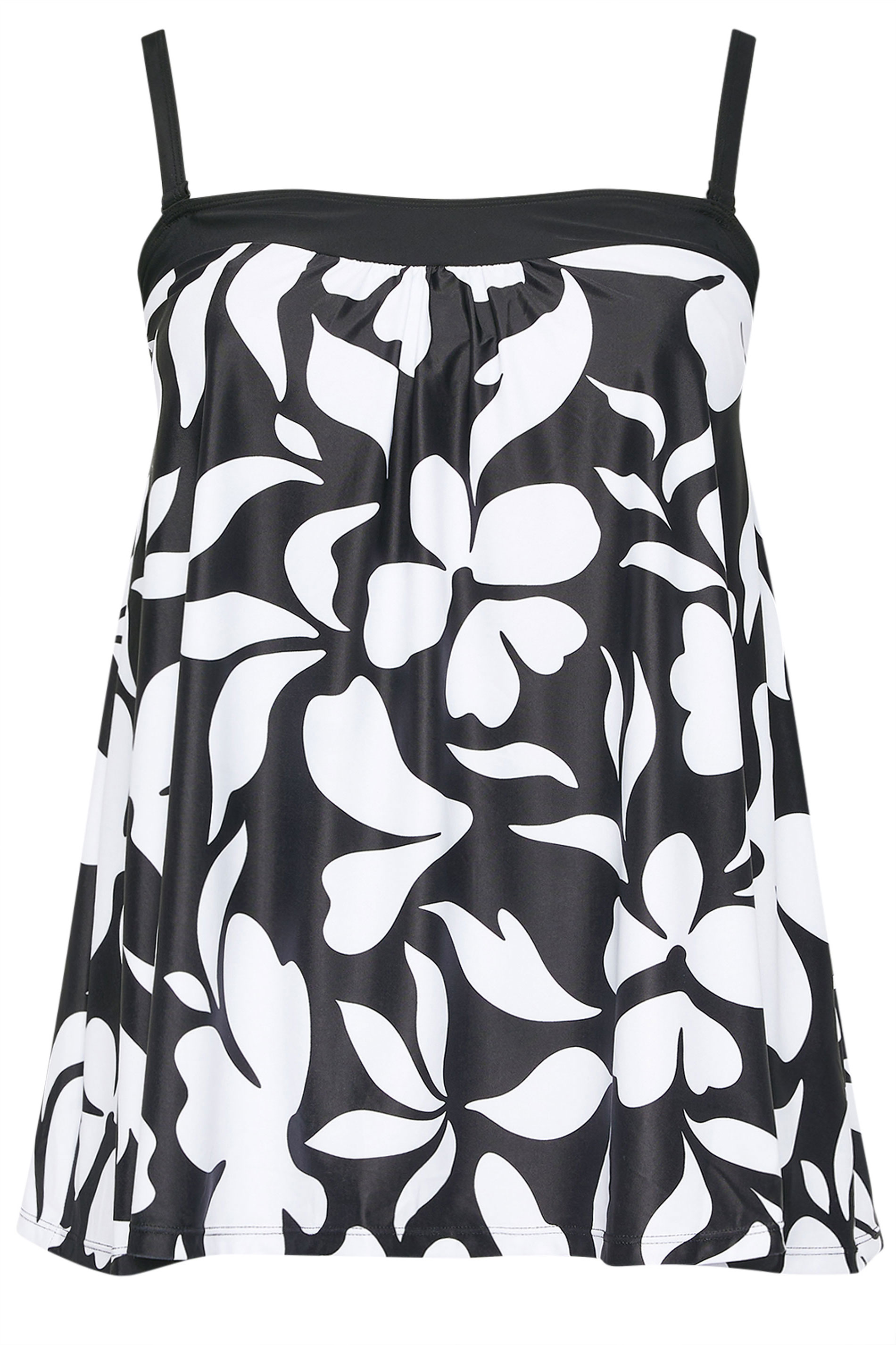 YOURS Plus Size Black Floral Print Tankini Top | Yours Clothing 9