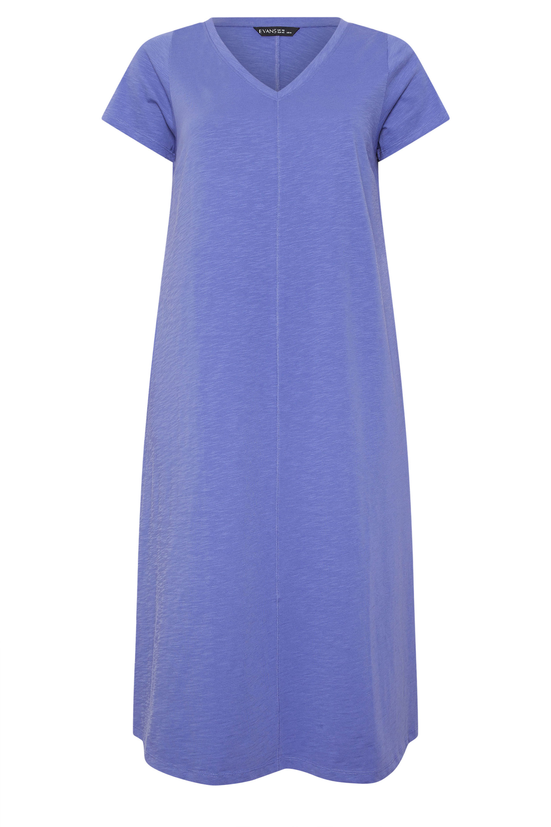 EVANS Plus Size Bright Blue Premium Cotton Dress | Evans 6