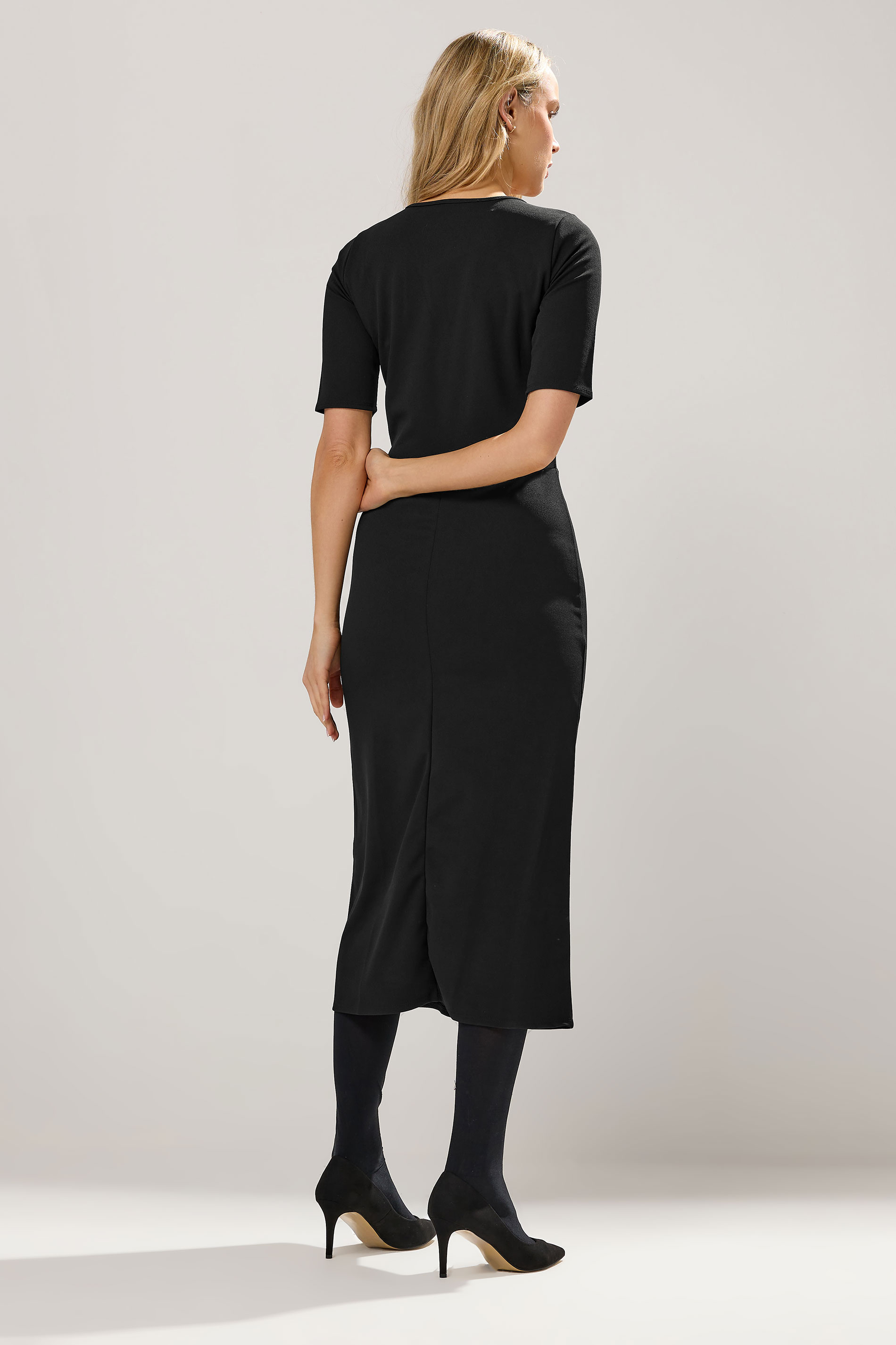 LTS Tall Black Keyhole Midi Dress | Long Tall Sally 2