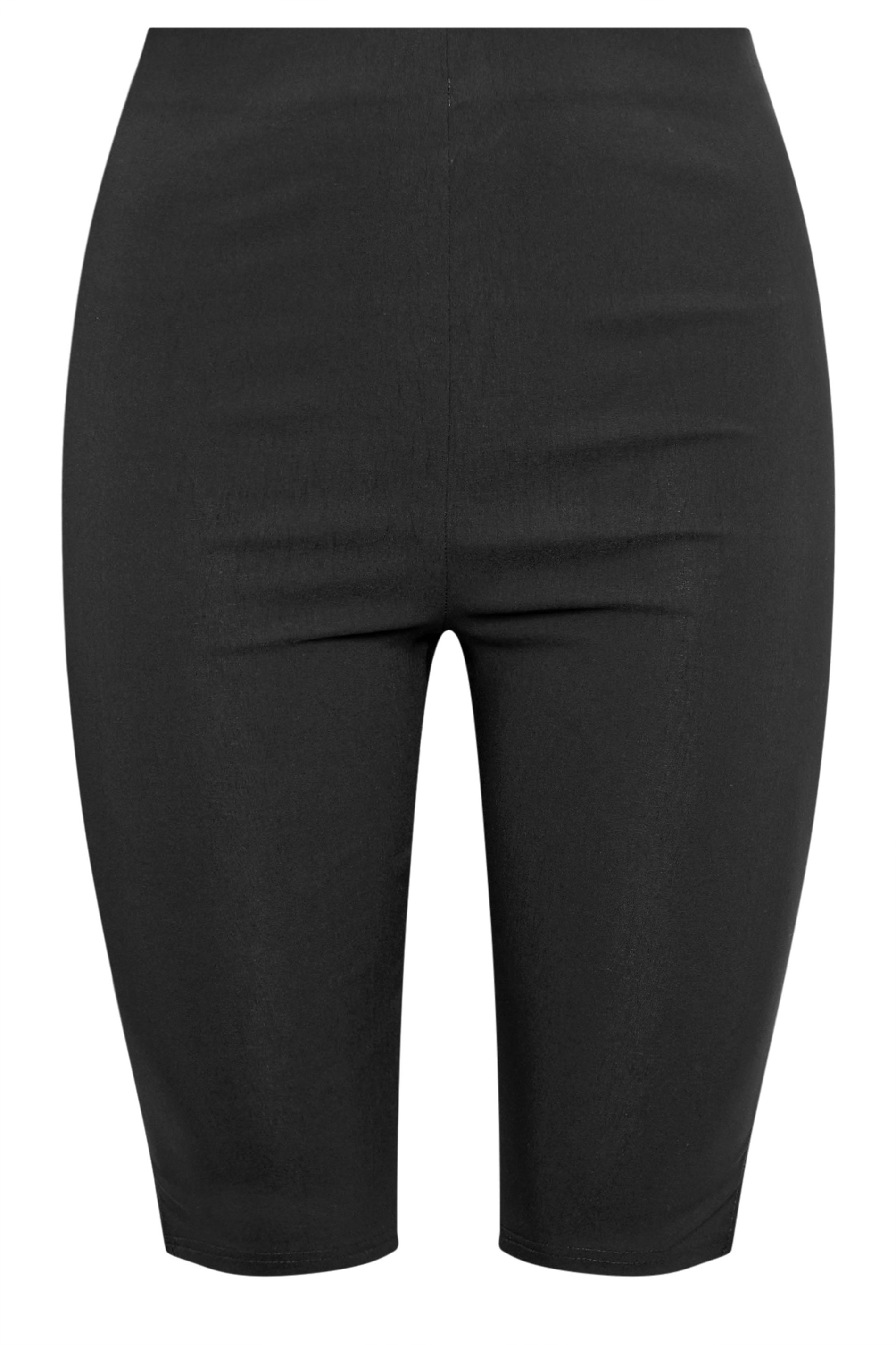 YOURS Plus Size Black Bengaline Capri Shorts | Yours Clothing 7
