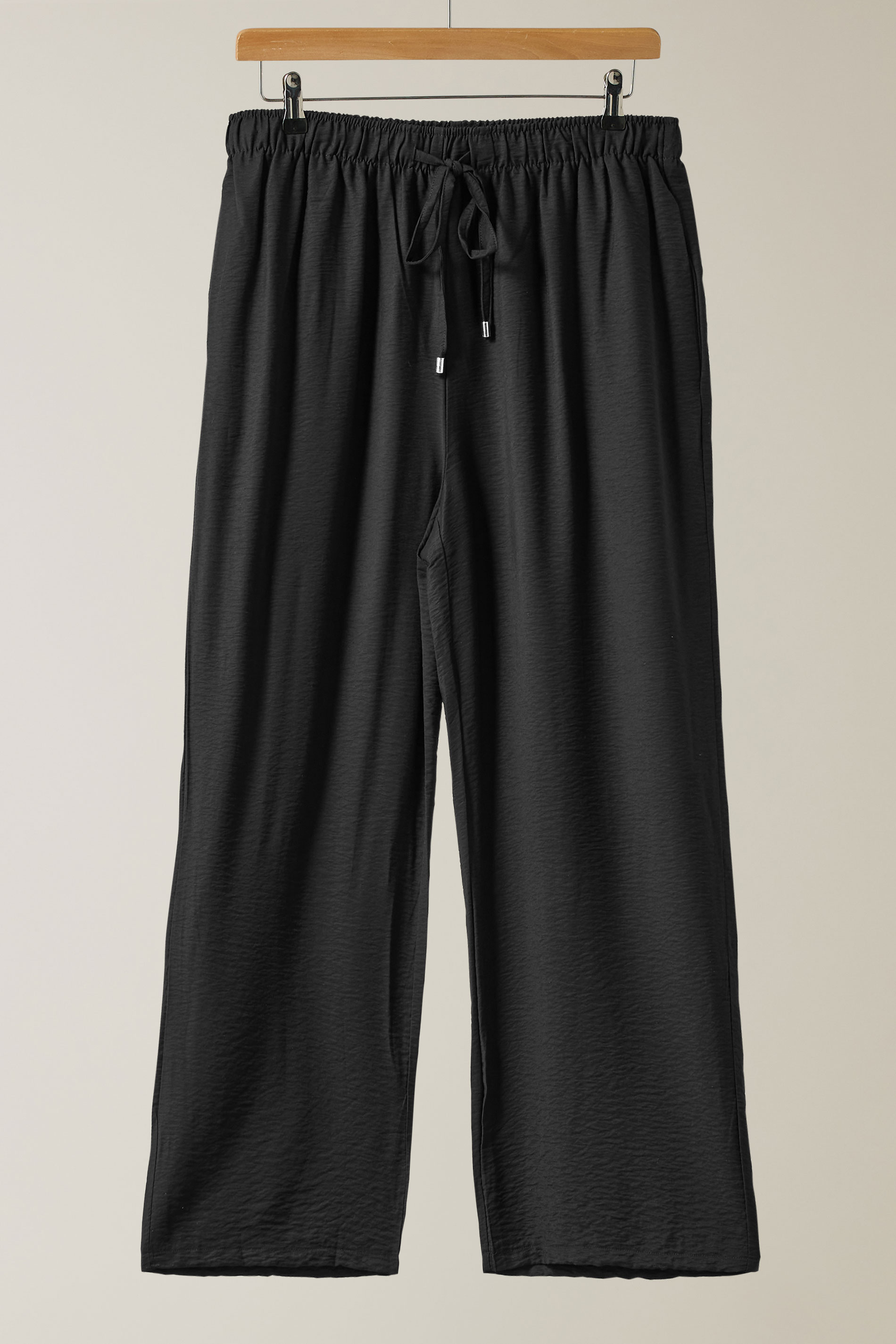 EVANS Plus Size Black Elasticated Waist Wide Leg Trousers | Evans 6