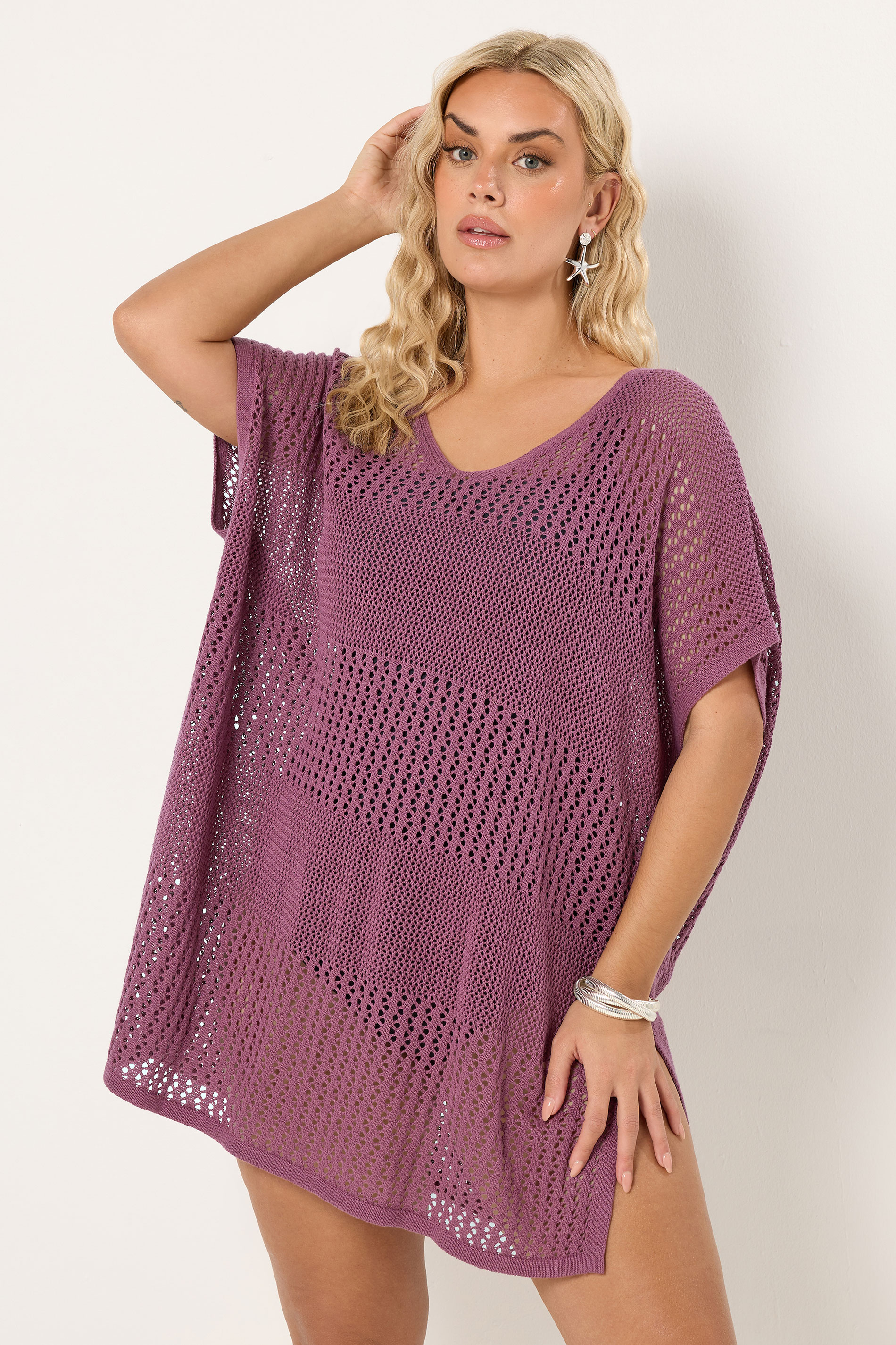 YOURS Plus Size Pink Throw On Beach Kimono | Yours Clothing 2