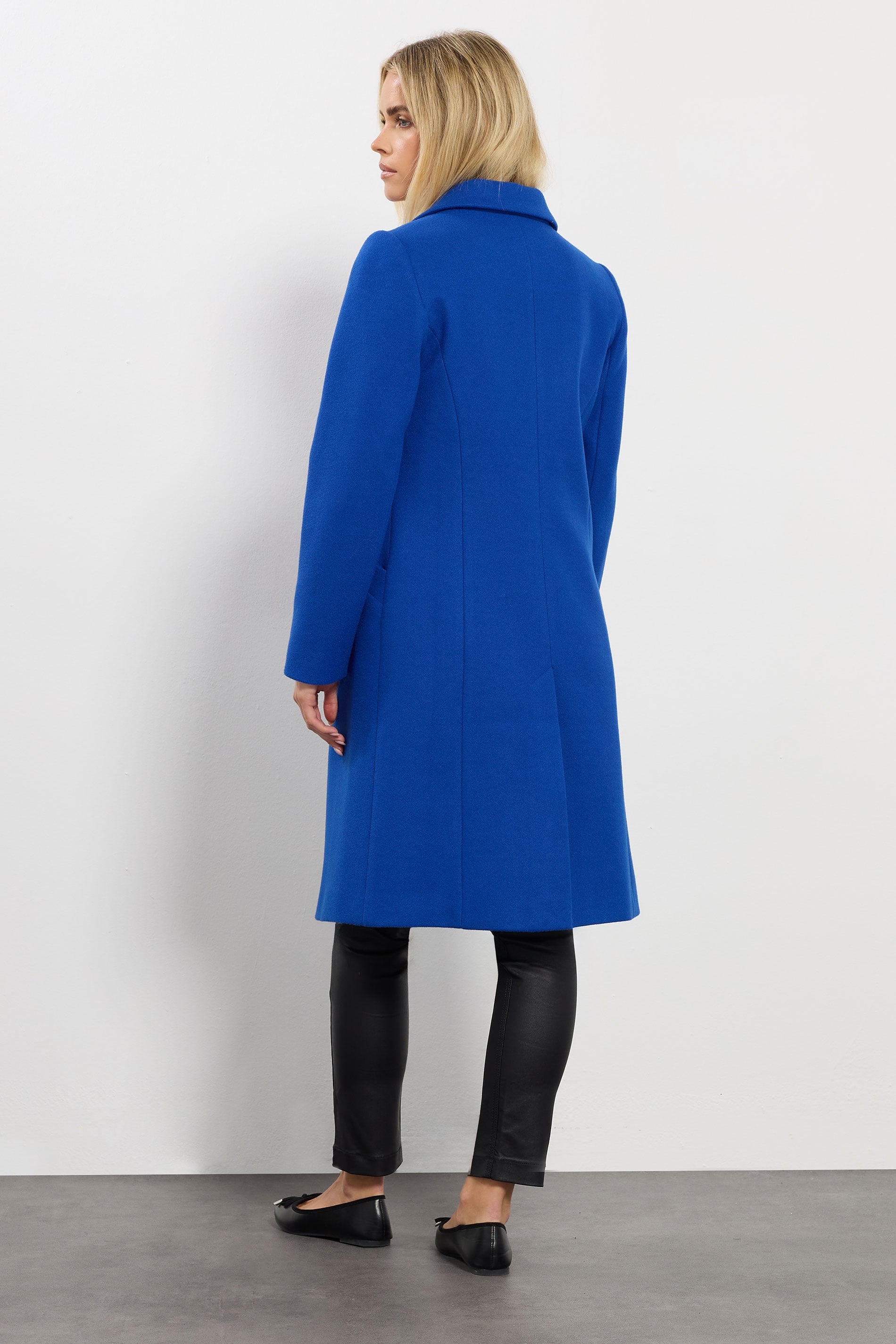 M&Co Petite Cobalt Blue Single Breasted Formal Coat | M&Co 4