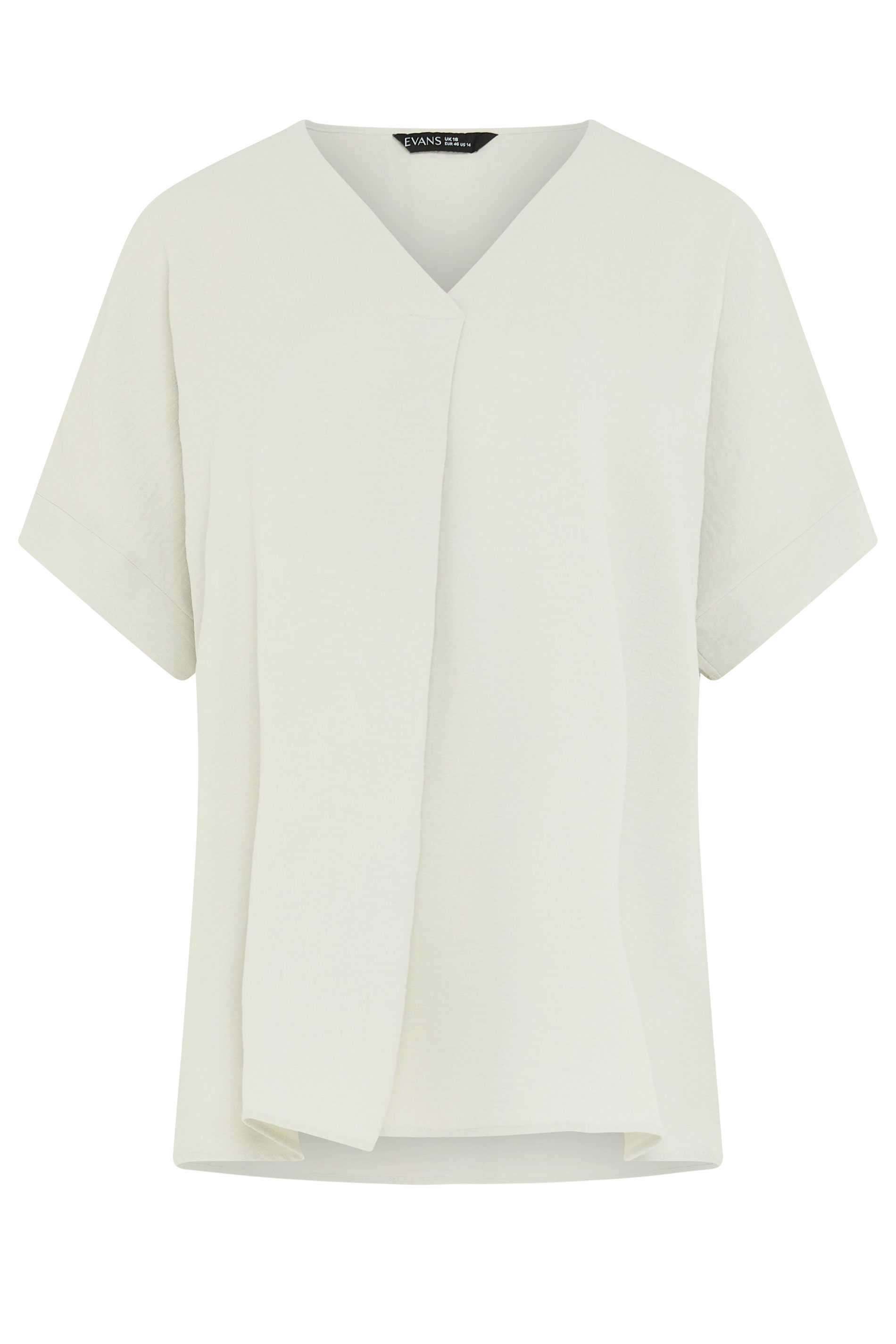 EVANS Curve Ecru White Front Pleat Blouse | Evans 5