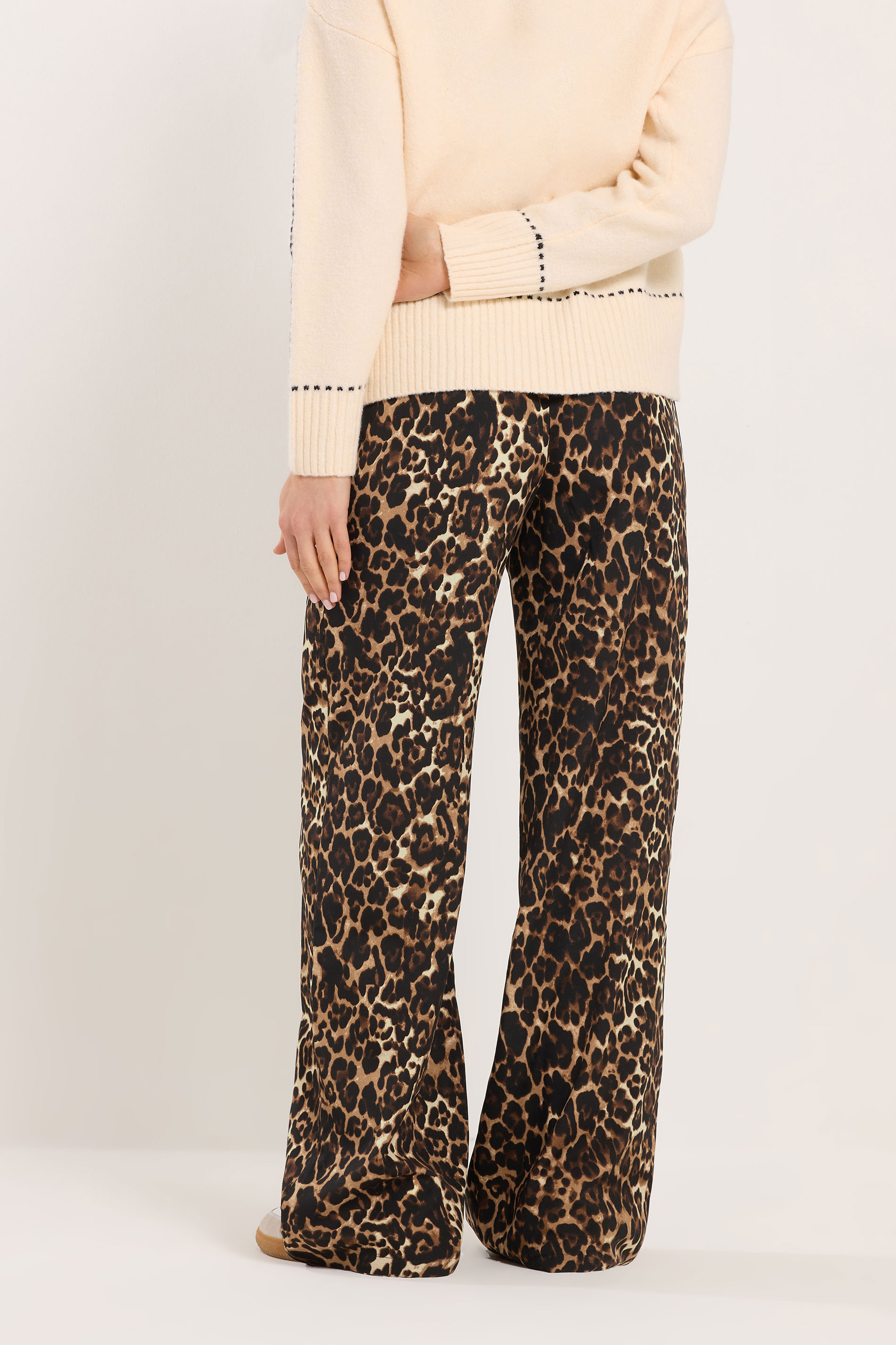 LTS Tall Women's Brown & Black Leopard Print Wide Leg Trousers | Long Tall Sally 2