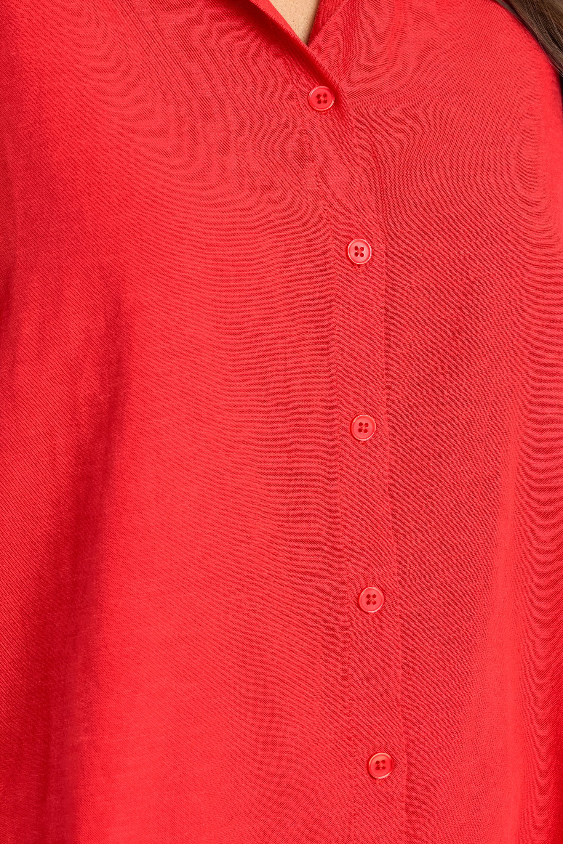 EVANS Plus Size Red Linen Shirt  | Yours Clothing 4