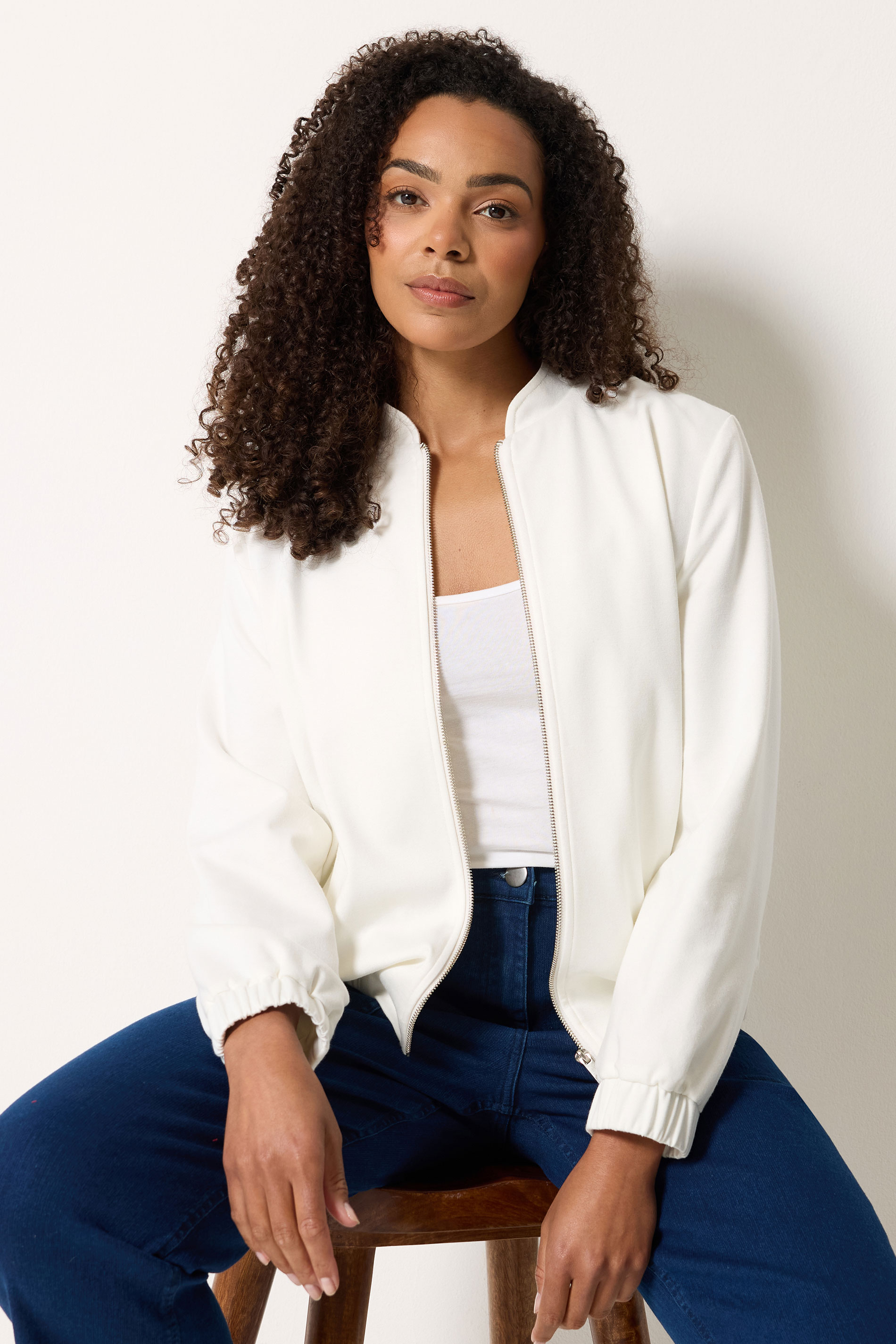 M&Co Ivory White Bomber Jacket | M&Co 3