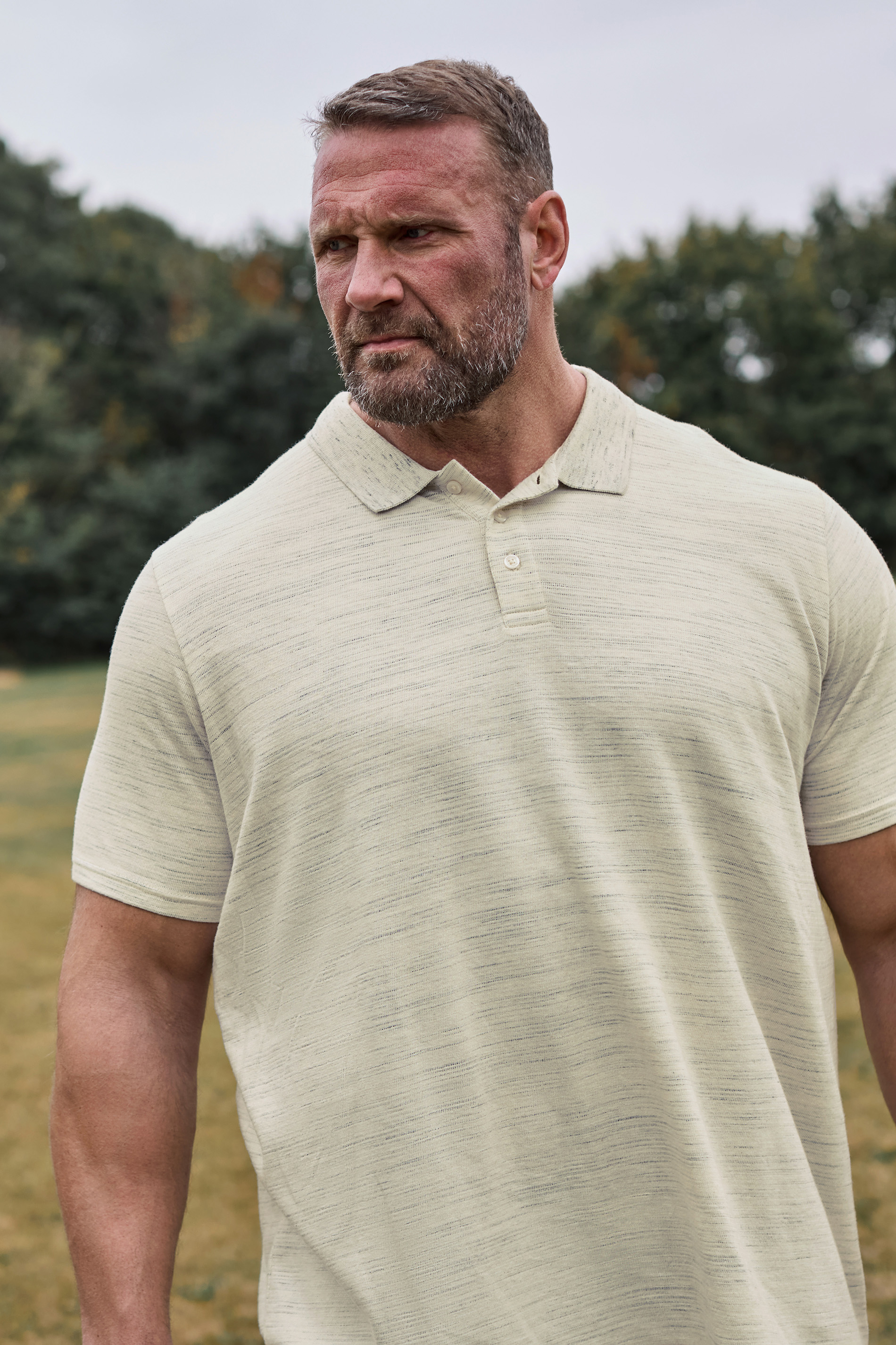 BadRhino Big & Tall Cream Marl Polo Shirt | BadRhino 3