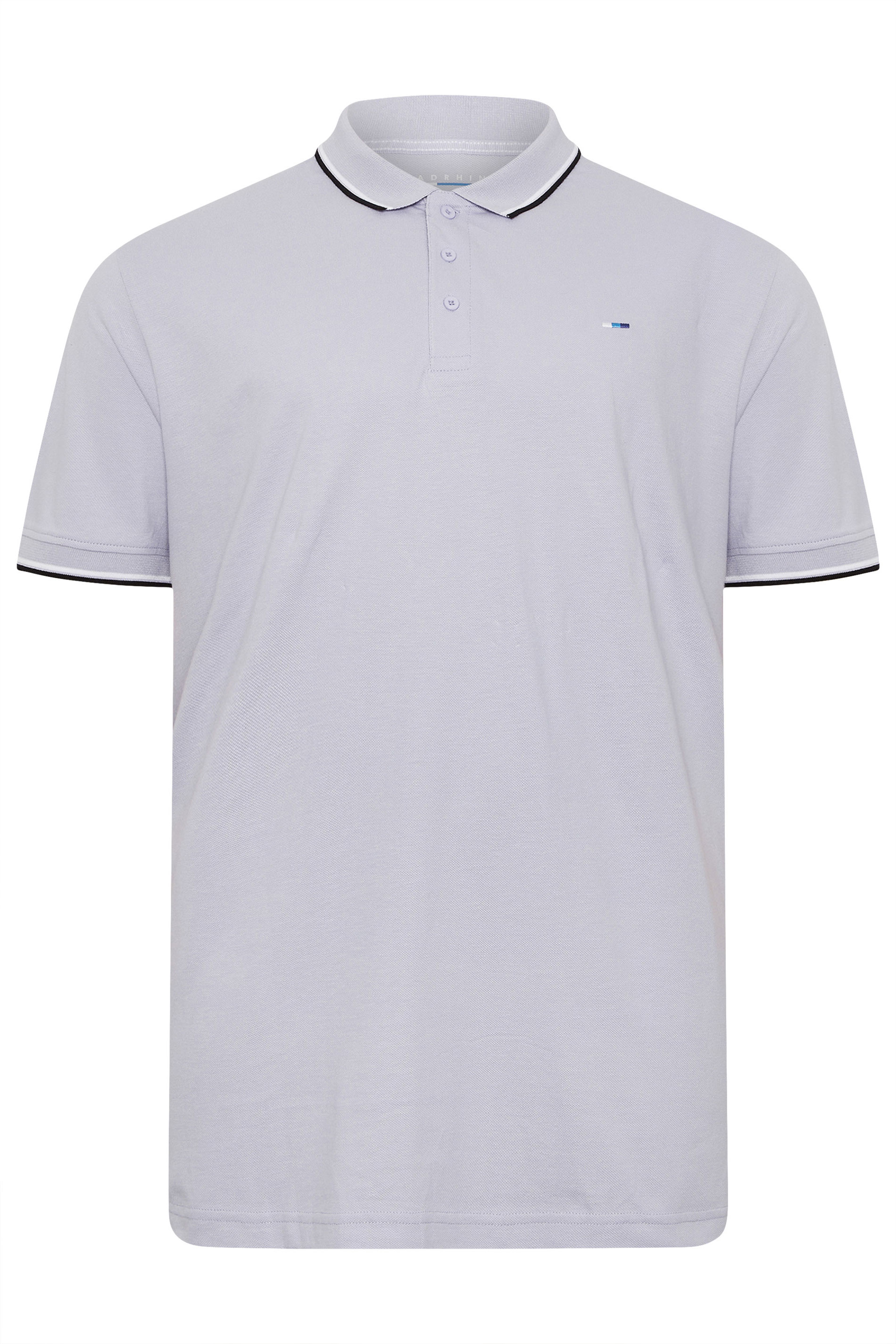 BadRhino Big & Tall 3 Pack Blue & Orange Tipped Polo Shirts | BadRhino 12