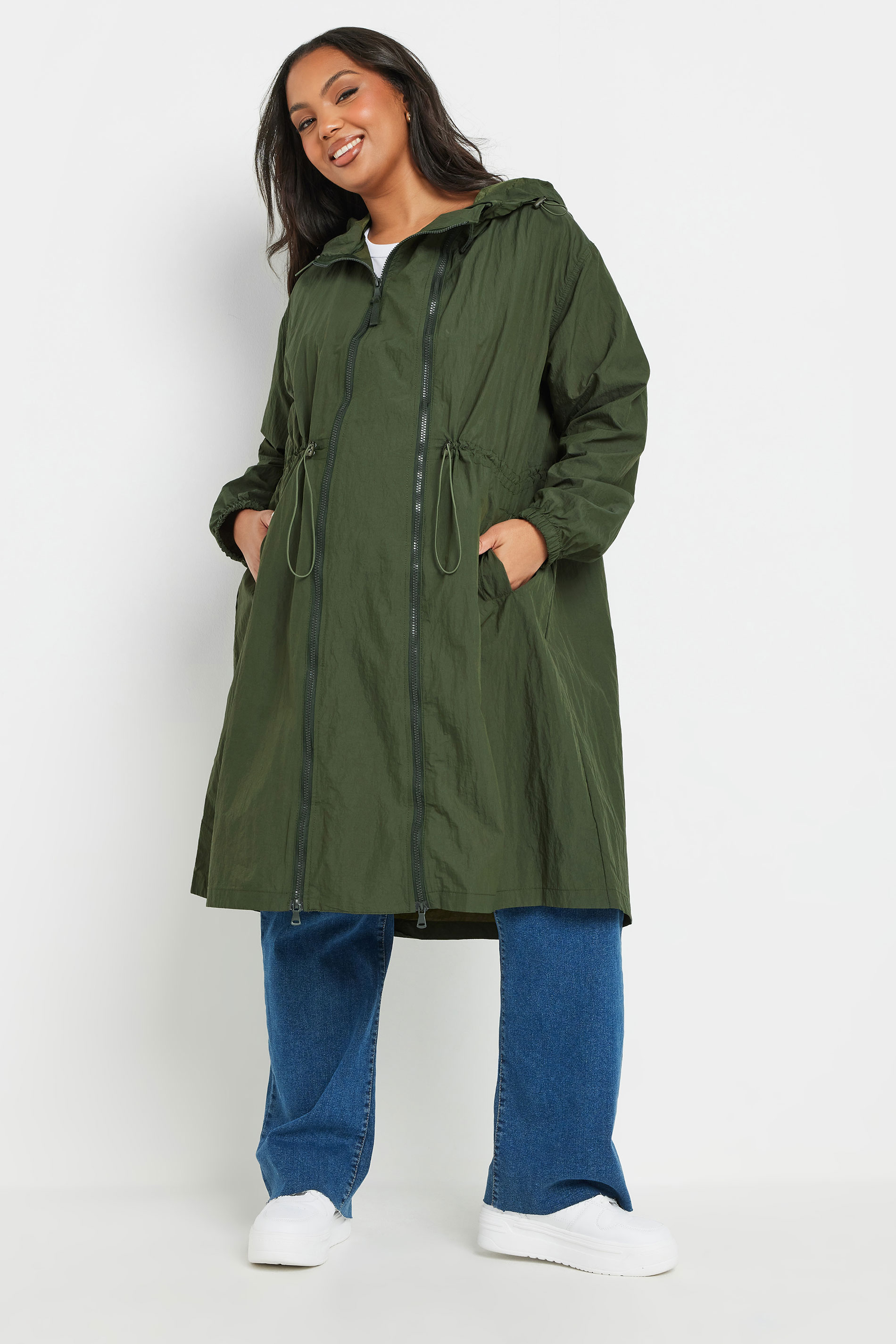 BUMP IT UP MATERNITY Plus Size Green Lightweight Parka Jacket | Yours Clothing 4