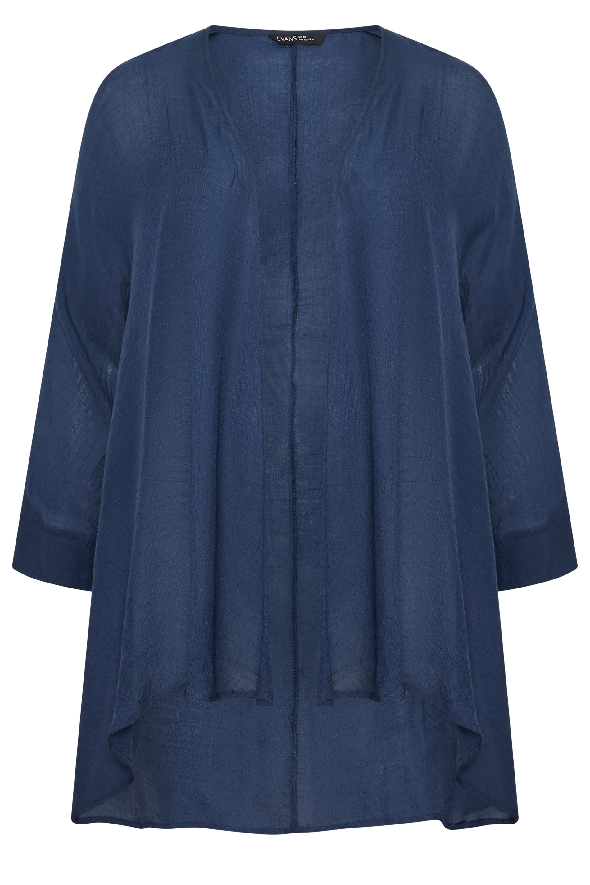 EVANS Plus Size Navy Blue Longline Cover-Up Cardigan | Evans 5