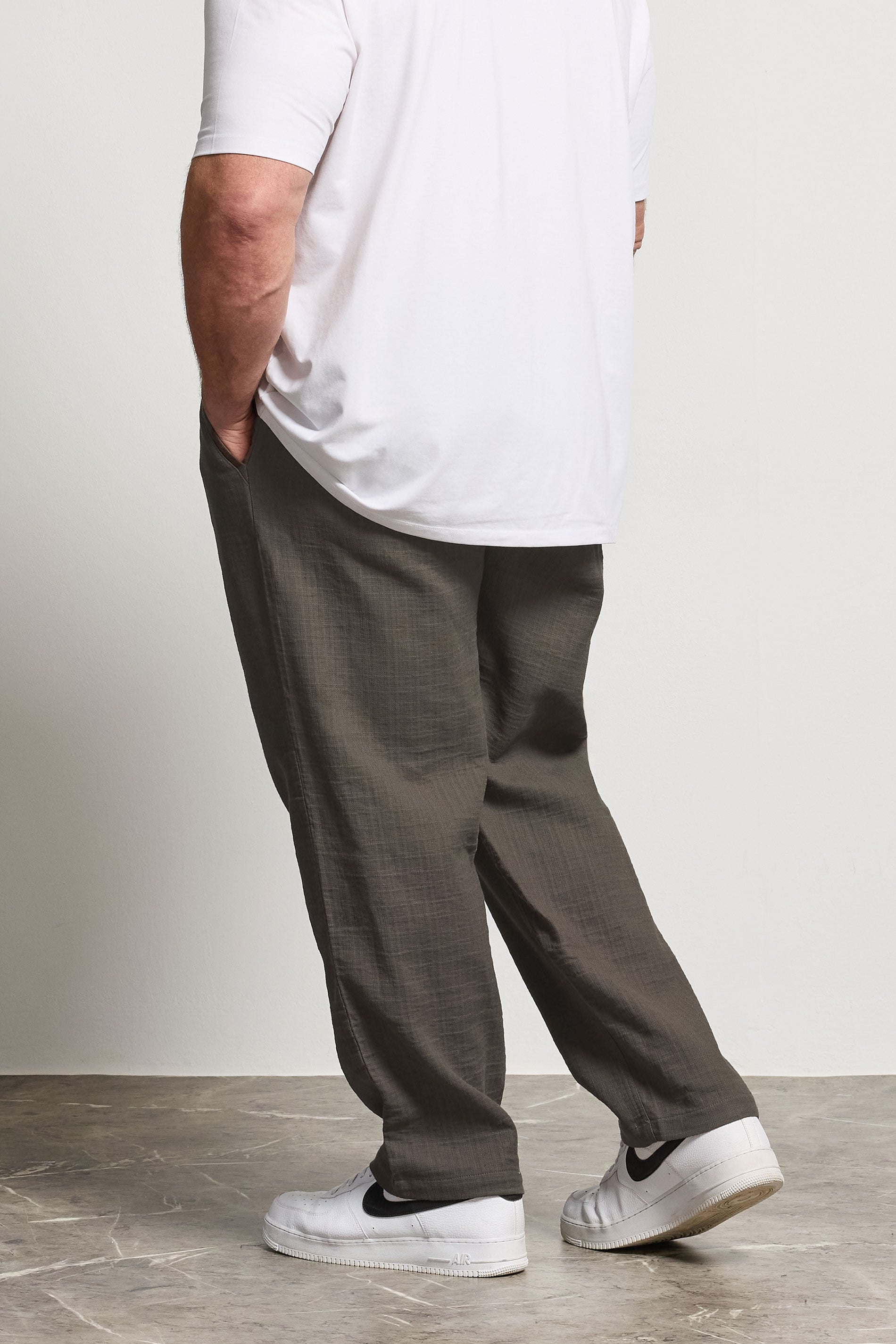 BadRhino Big & Tall Brown Textured Trousers | BadRhino 4