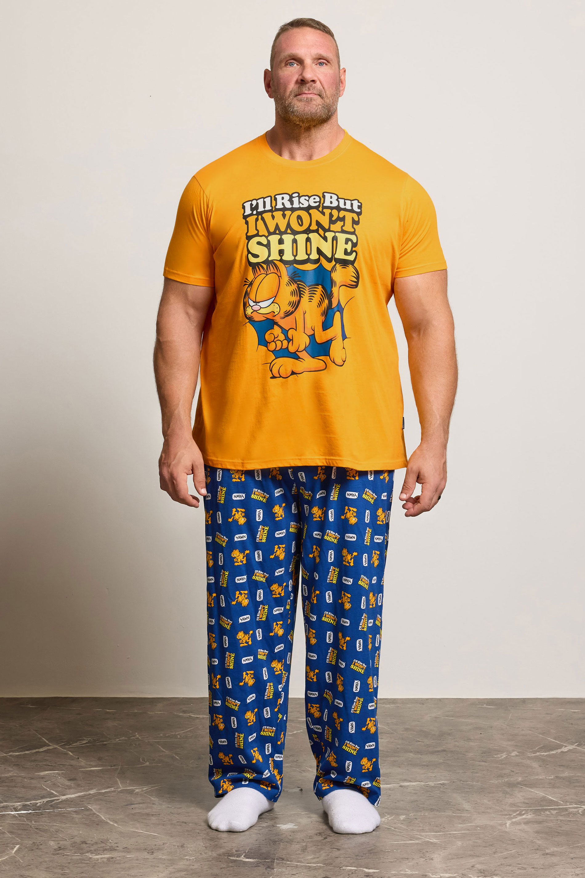 BadRhino Orange & Navy Blue Garfield Pyjama Set | BadRhino 3
