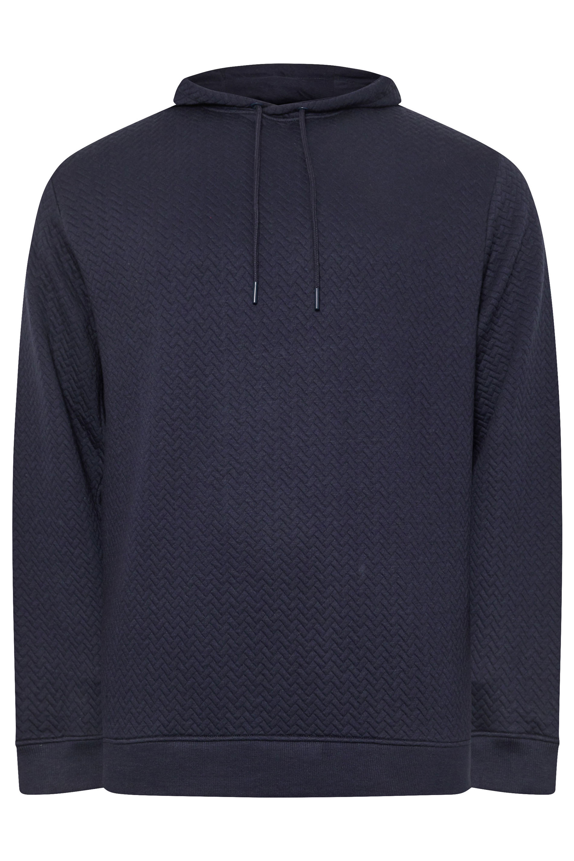 BadRhino Big & Tall Navy Blue Chevron Quilted Hoodie 2
