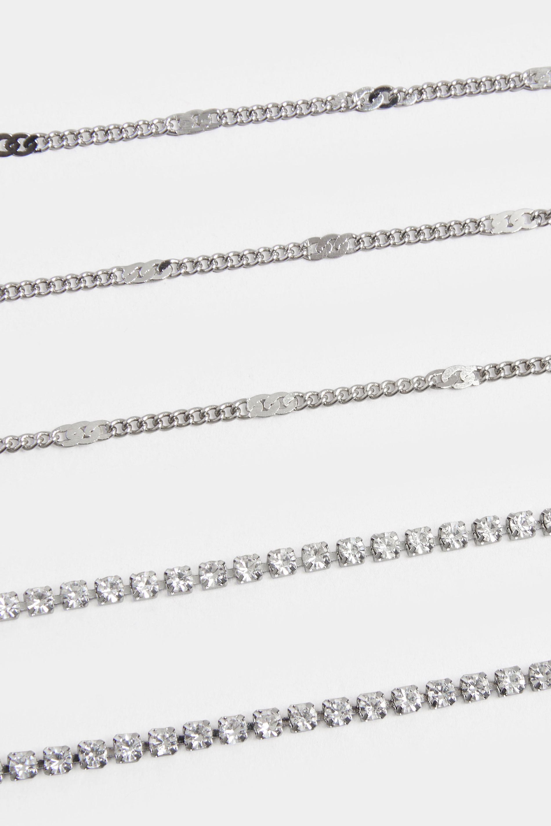 Silver Tone Multi Layer Diamante Necklace | Yours Clothing 2