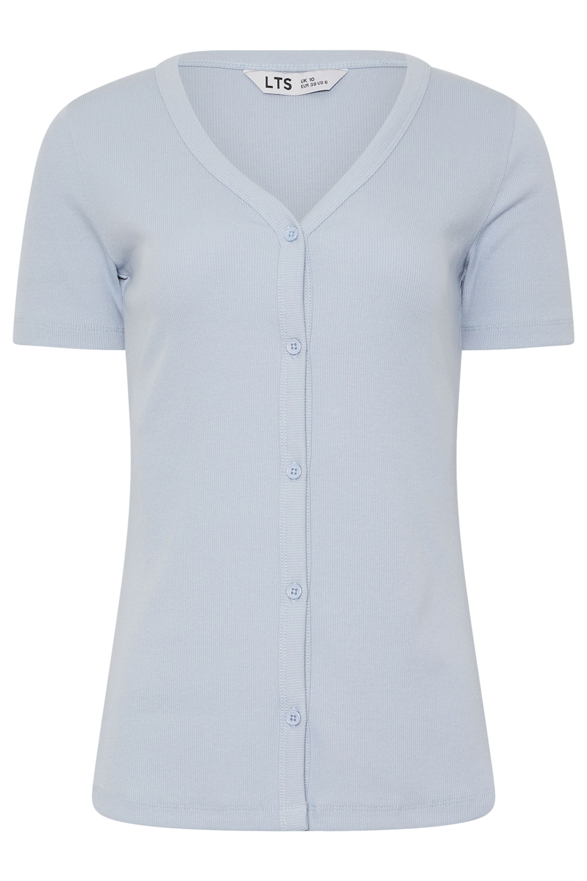 LTS Tall Women's Pale Blue Button T-Shirt | Long Tall Sally 5