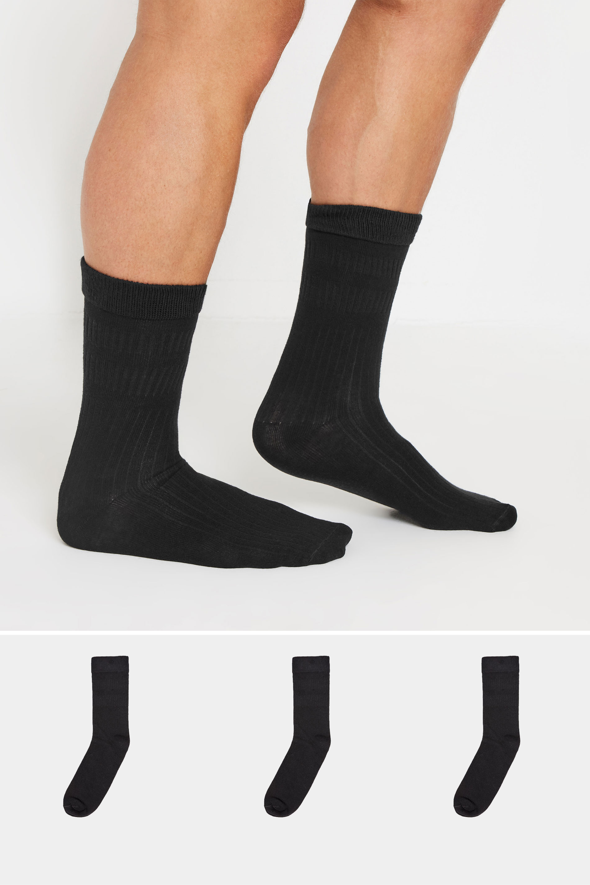 BadRhino Black 3 Pack Non Elastic Top Socks | BadRhino 3