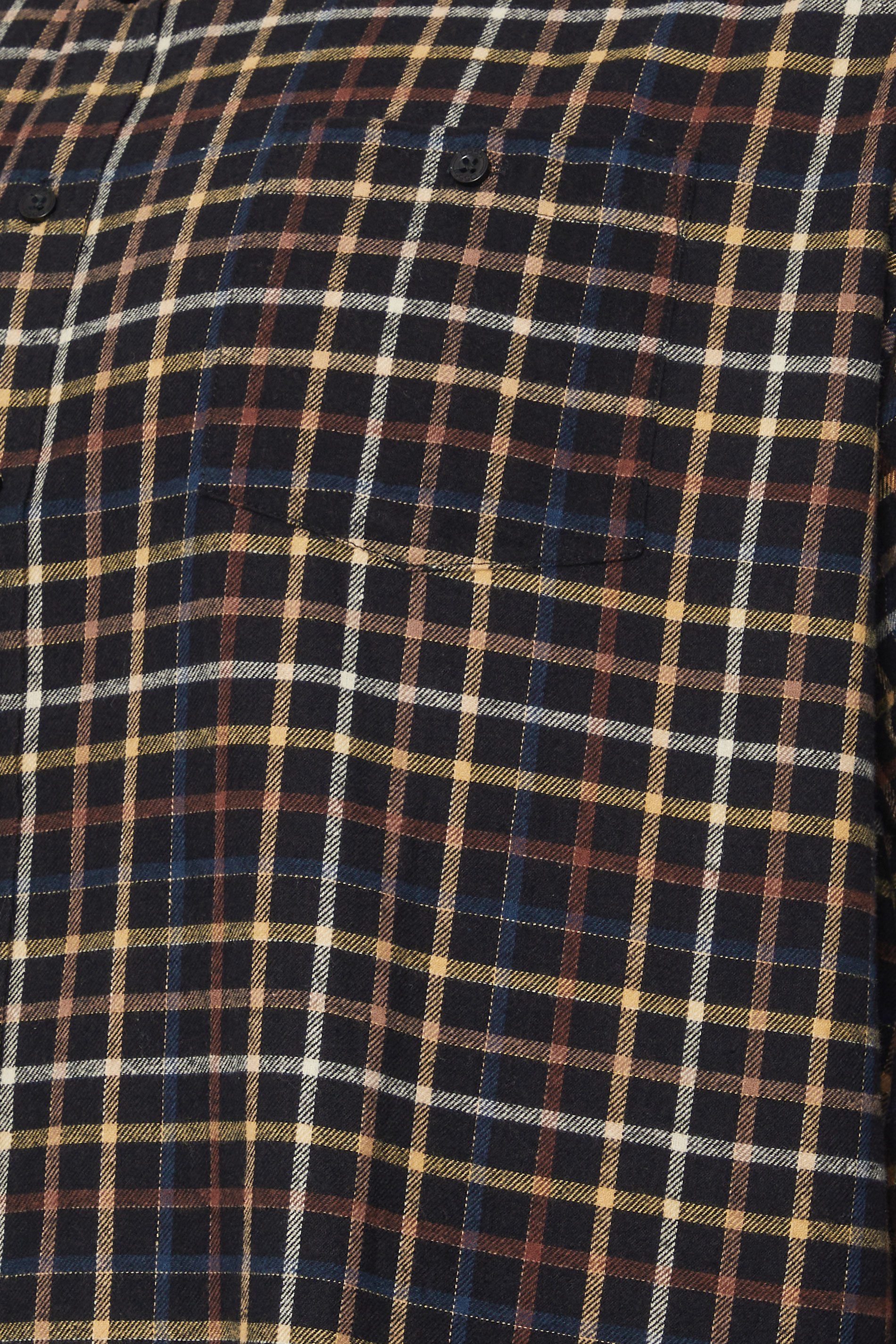 D555 Big & Tall Black Check Print Long Sleeve Shirt | BadRhino 1