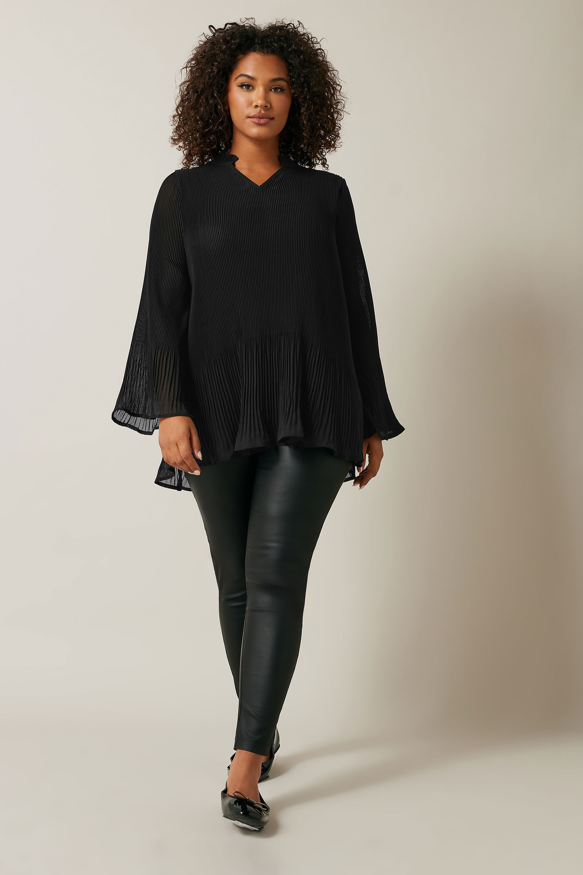 EVANS Plus Size Black Pleat Blouse | Evans 2