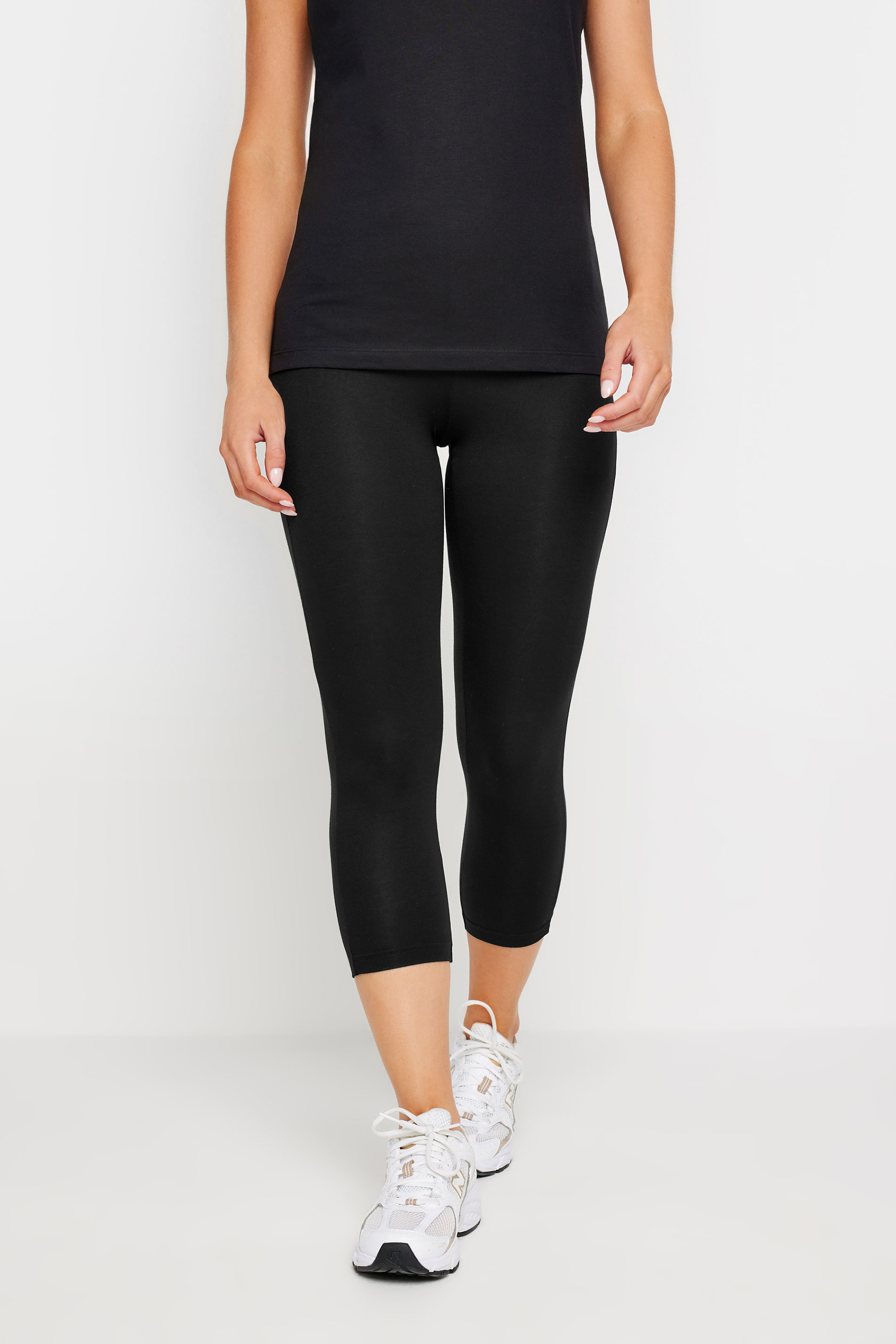 PixieGirl Petite Women's 2 PACK Black Basic Cropped Leggings | PixieGirl 1