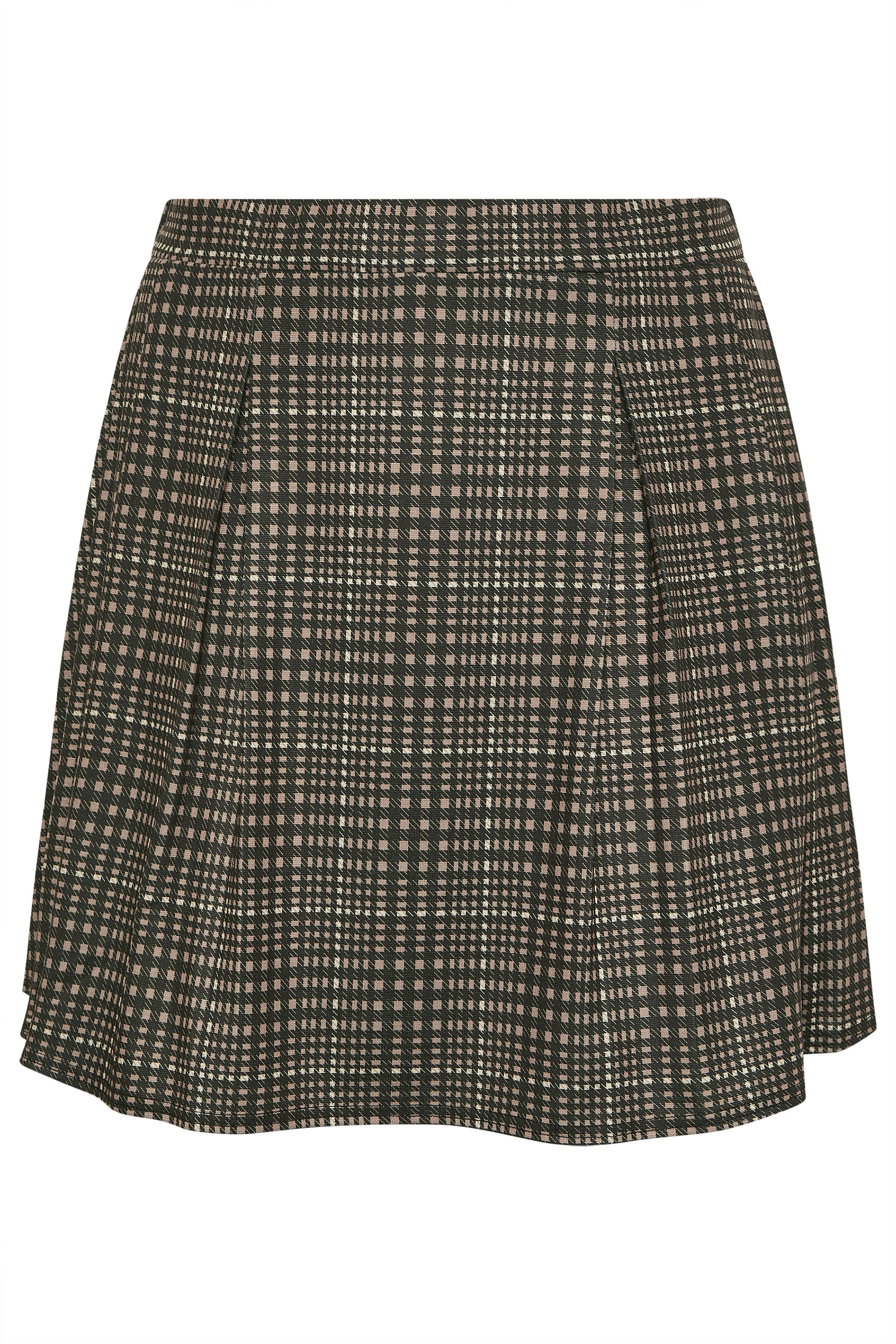 LIMITED COLLECTION Plus Size Brown Check Pleated Skirt | Yours Clothing 6