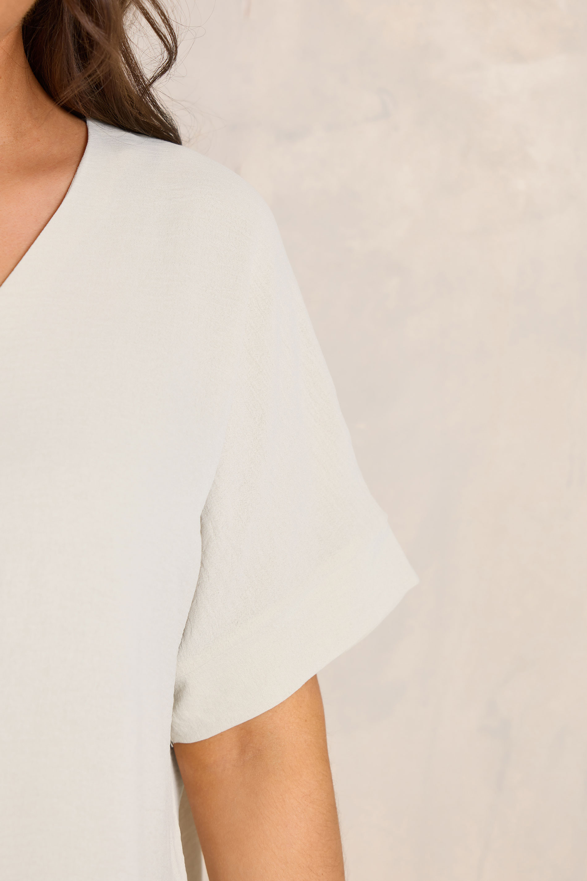 EVANS Curve Ecru White Front Pleat Blouse | Evans 4