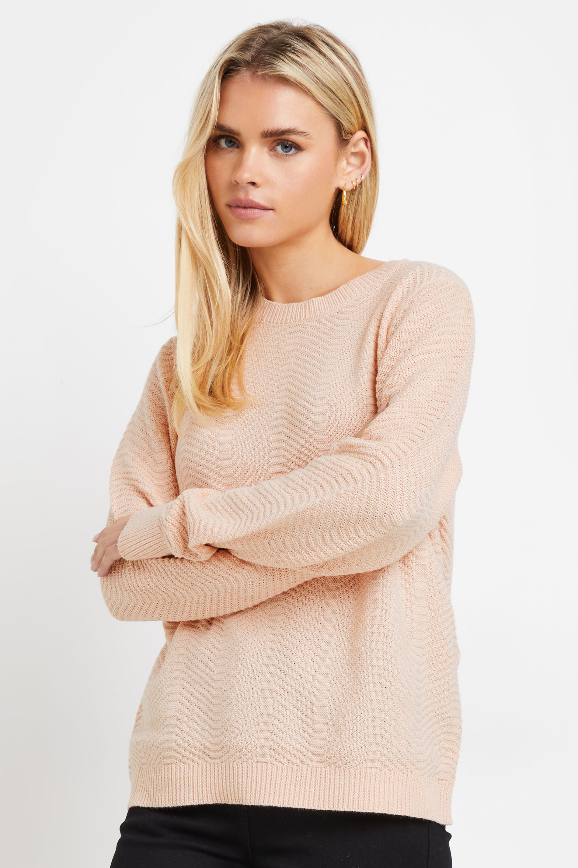 Women's Pink M&Co Petites M&Co Petite Ribbed Knit Jumper Size 16-18
