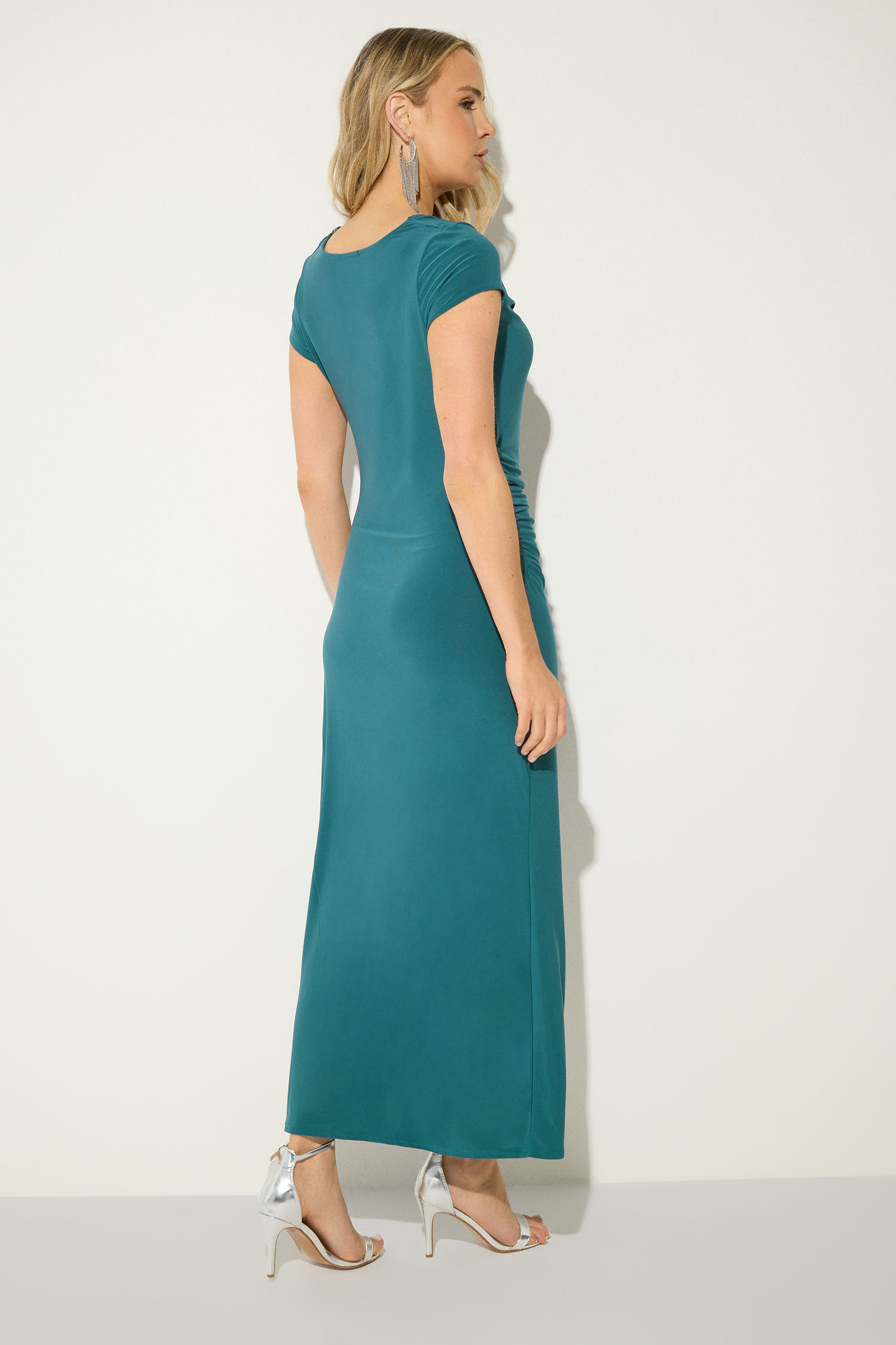 LTS Tall Women's Teal Blue Cowl Neck Maxi Dress | Long Tall Sally 1