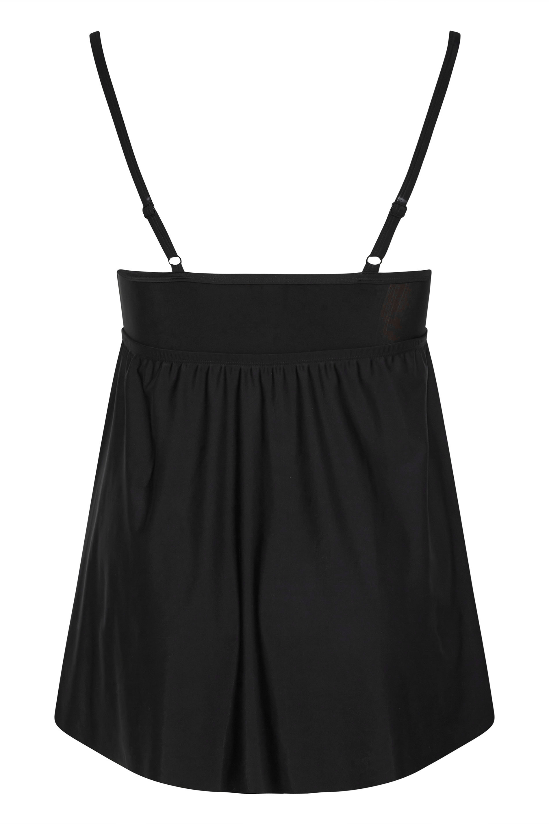 Plus Size Black Mesh Panel Tummy Control Swim Dress | Yours Clothing 10