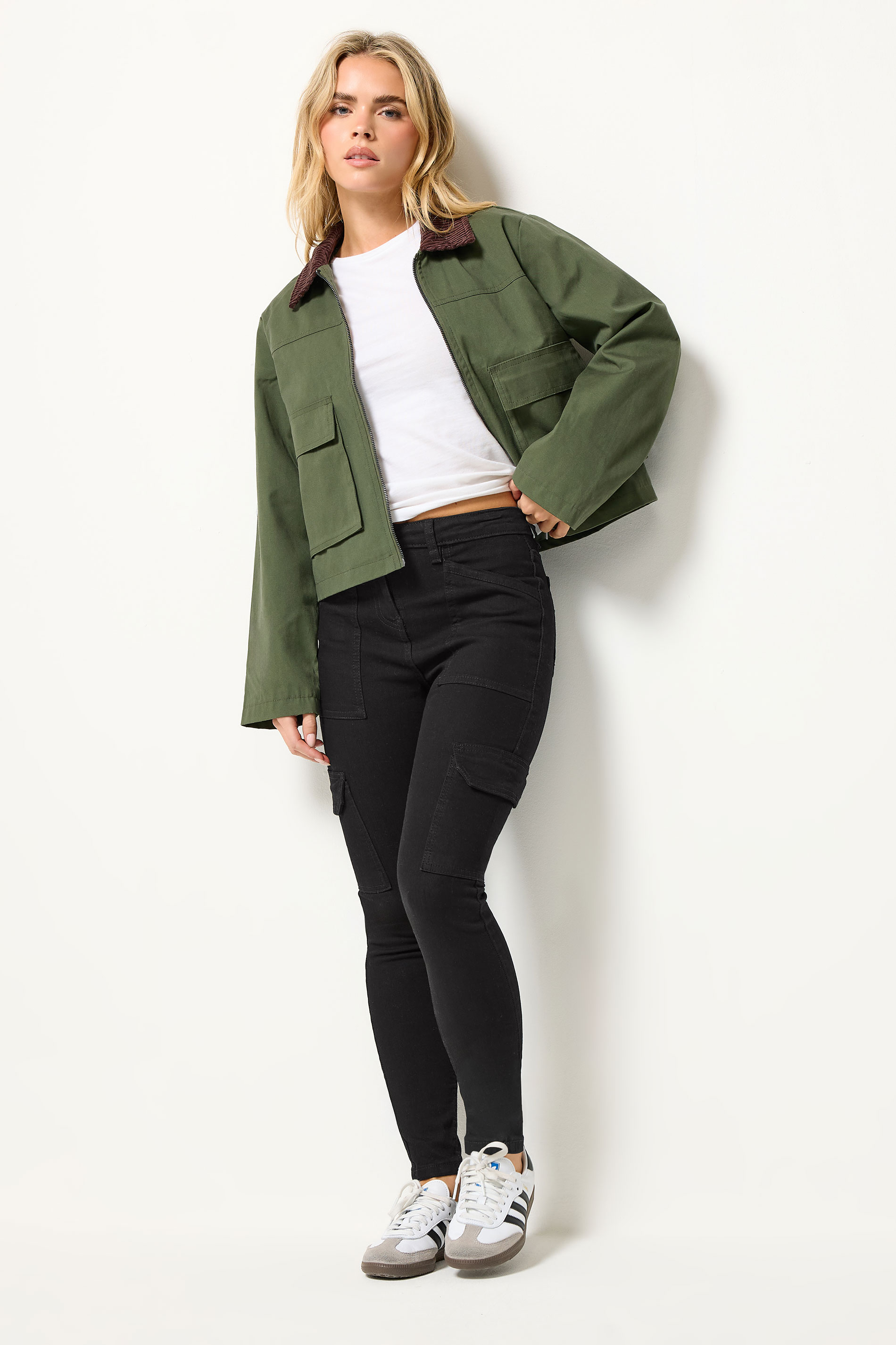 PixieGirl Petite Womens Black Pocket Detail Cargo Skinny Jeans | PixieGirl 3