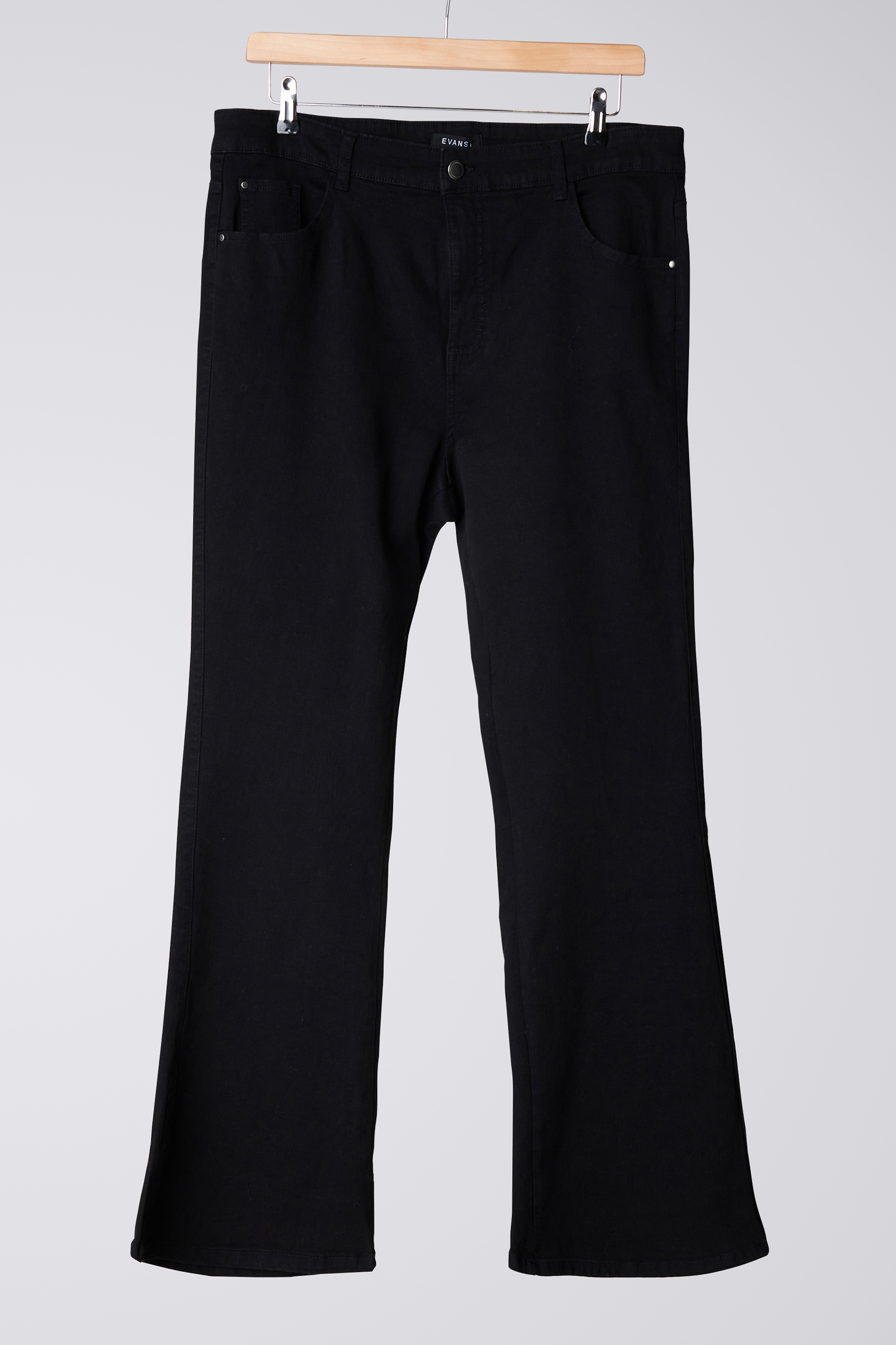 EVANS Plus Size Curve Fit Black Bootcut Jeans  | Evans 6