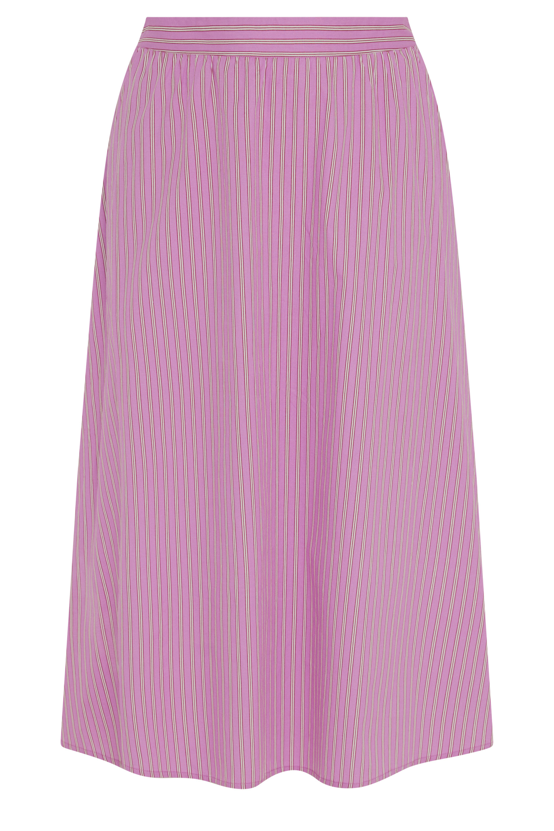 YOURS Plus Size Pink Stripe Midi Skirt | Yours Clothing 5