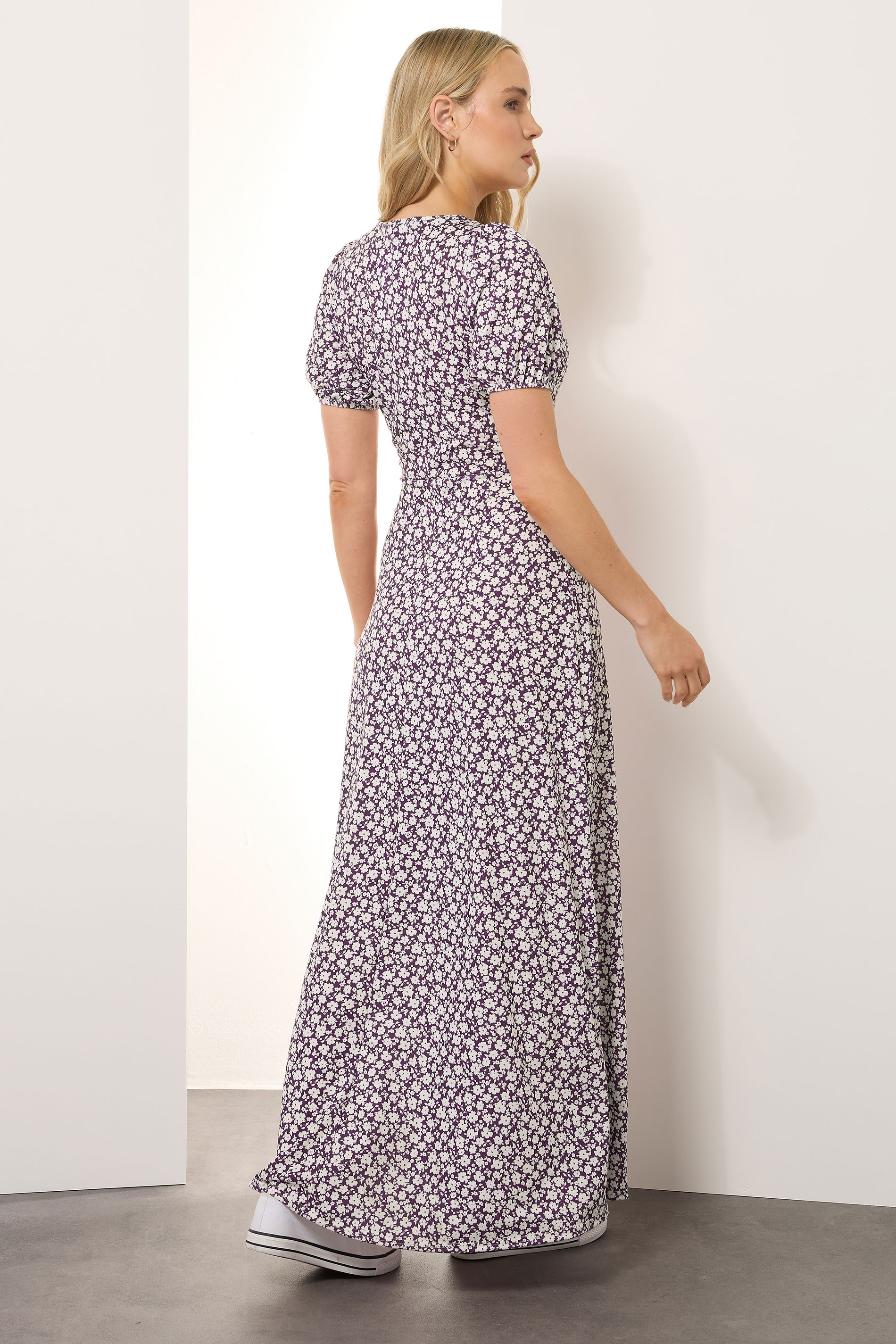 LTS Tall Berry Red Ditsy Floral Print Wrap Maxi Dress | Long Tall Sally 2