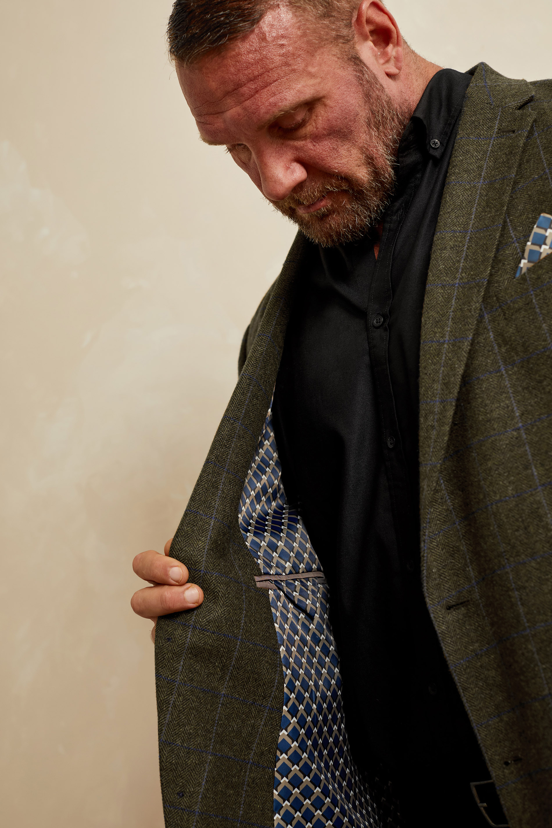 BadRhino Tailoring Big & Tall Brown Tweed Checked Suit Jacket | BadRhino 3