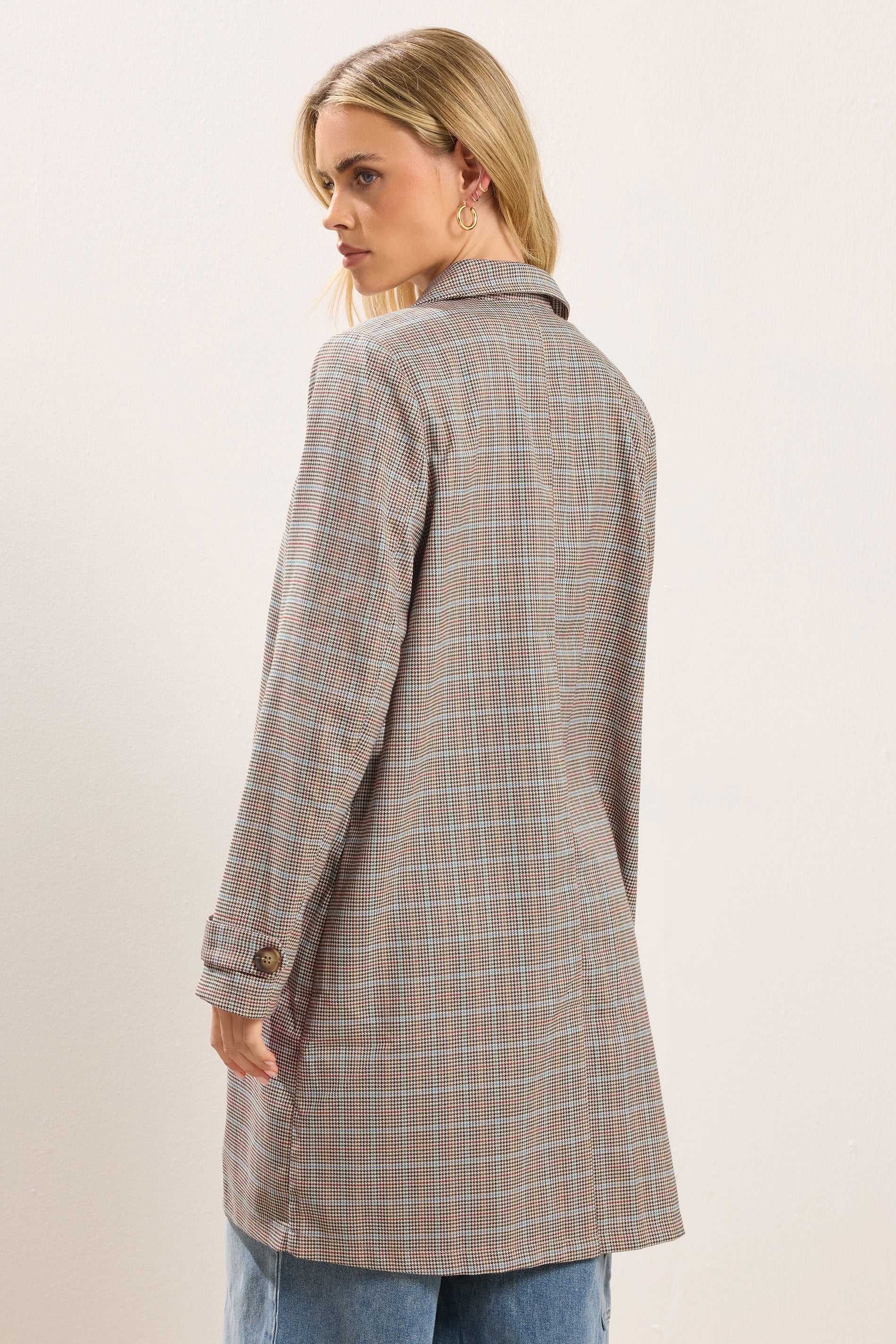 PixieGirl Petite Women's Grey Check Car Coat | PixieGirl 4