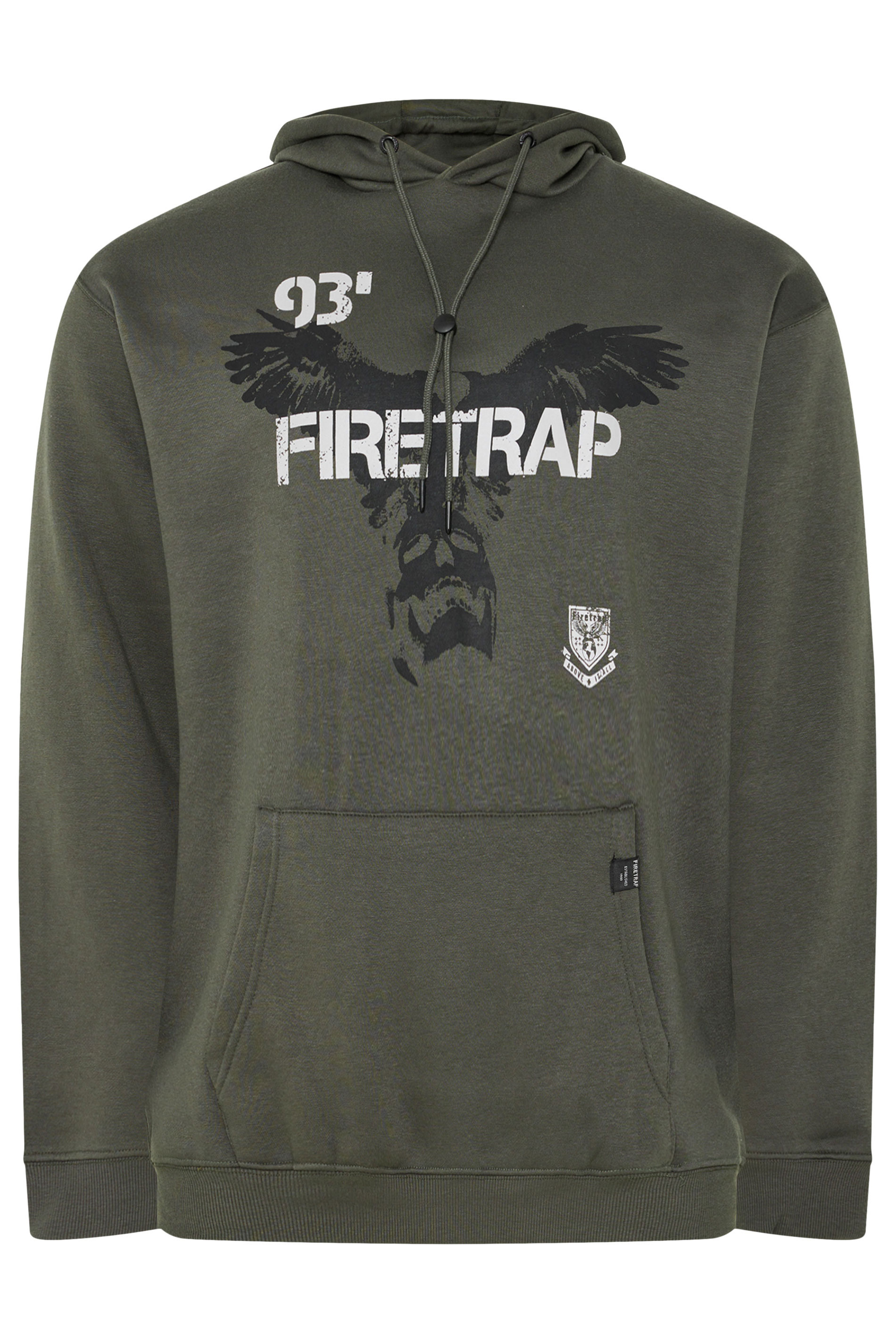 FIRETRAP Big & Tall Khaki Green Hawk Hoodie | BadRhino 2