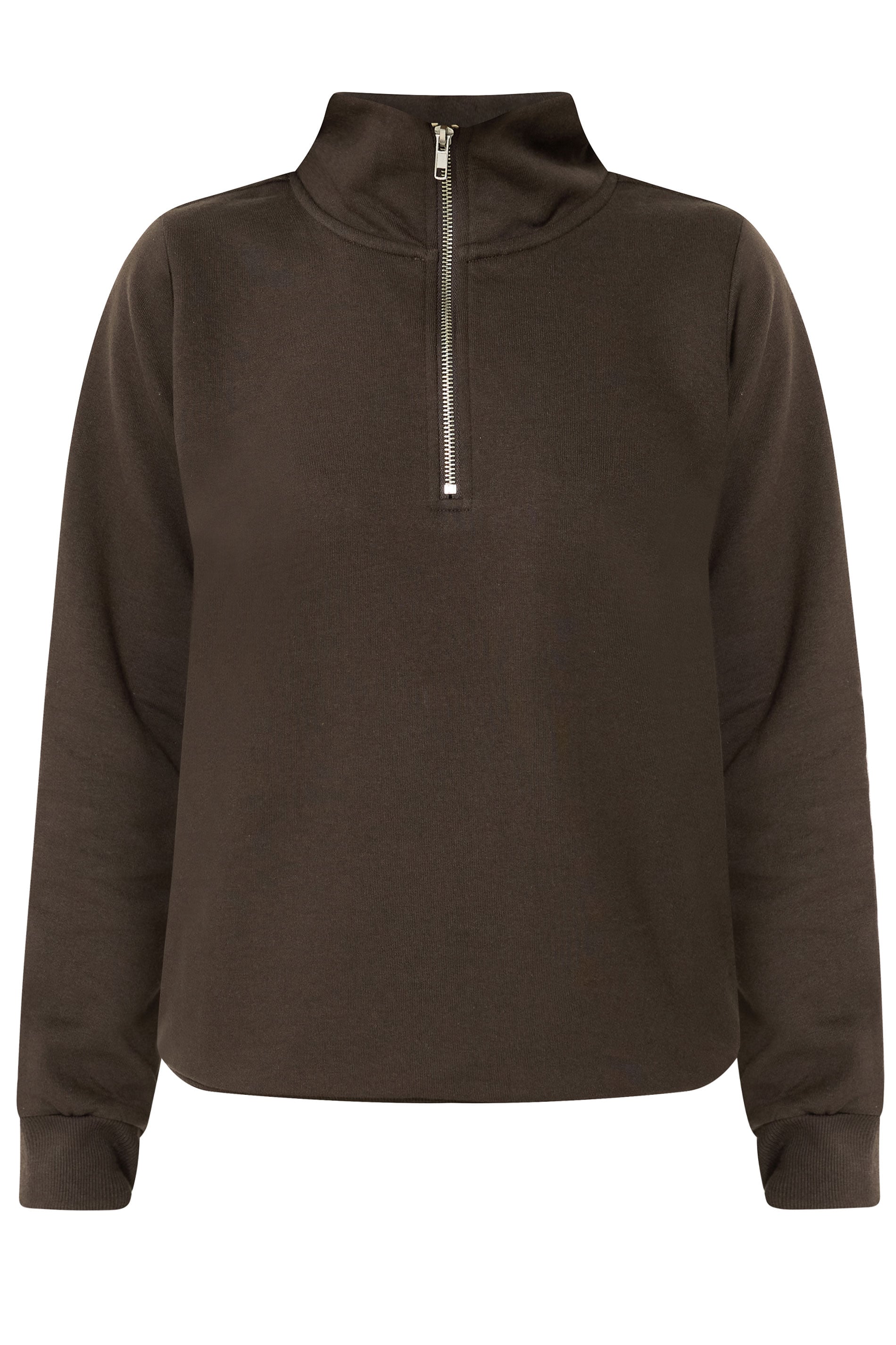 M&Co Petite Chocolate Brown Half Zip Sweatshirt | M&Co 5