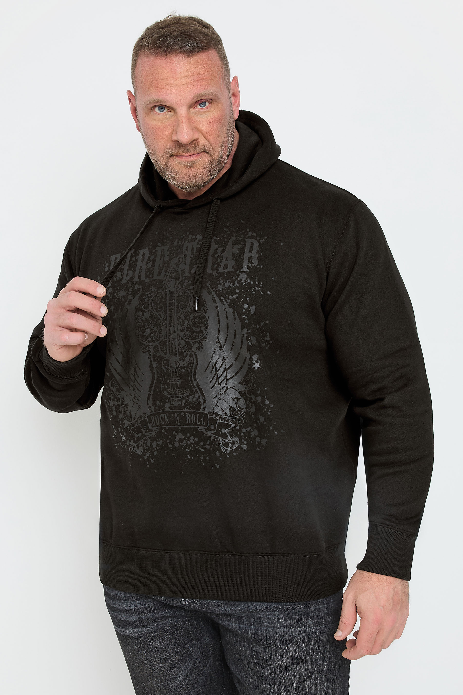 FIRETRAP Big & Tall Black Hoodie | BadRhino 1