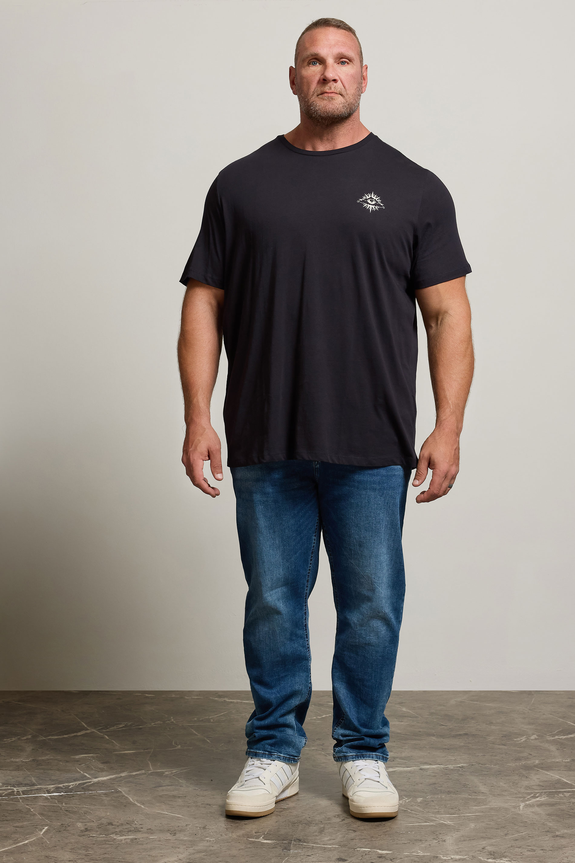 JACK & JONES Big & Tall Black 'Eye' Print T-Shirt | BadRhino 1