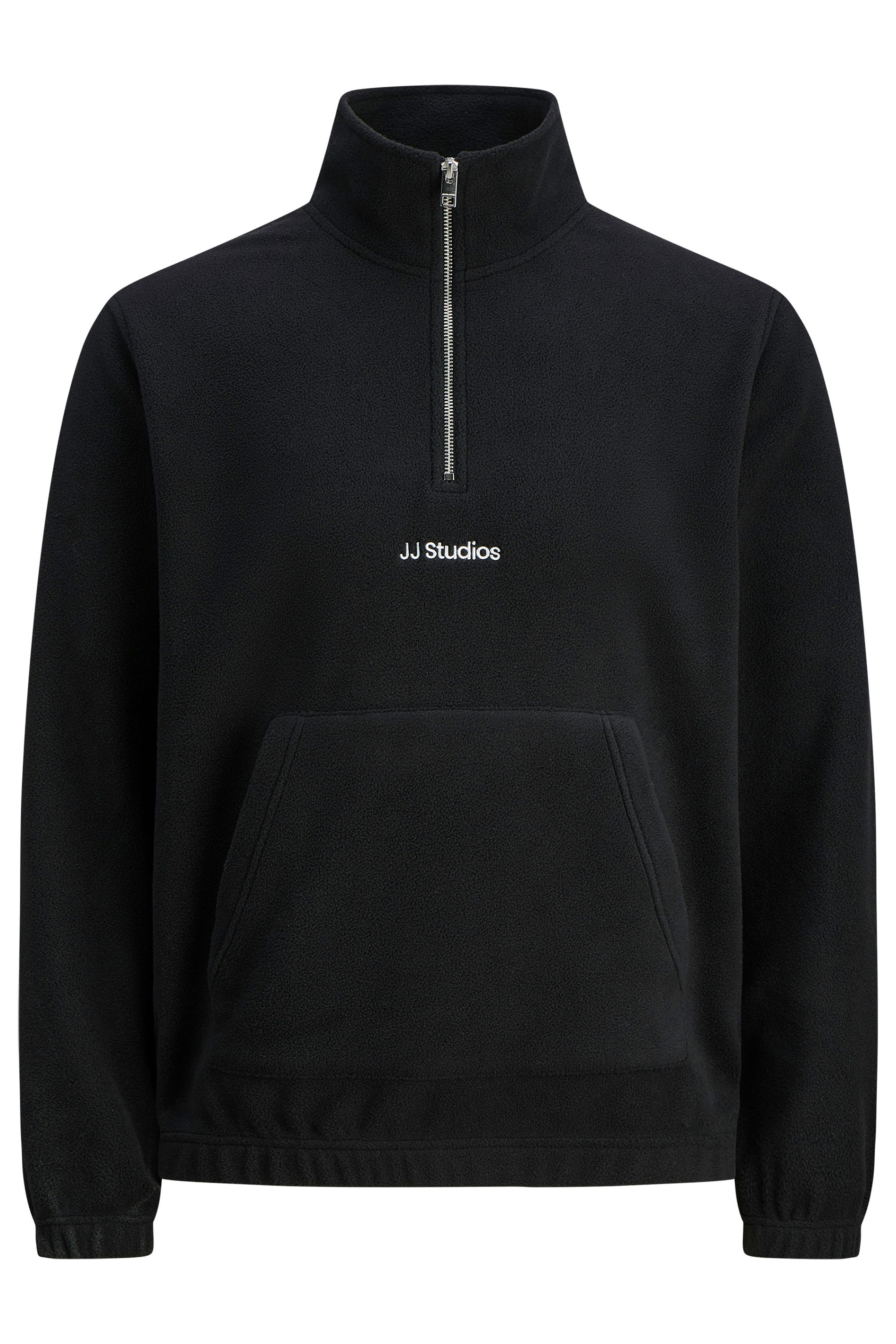 Jack & Jones Big & Tall Black JJ Studio Quarter Zip Fleece | BadRhino 2