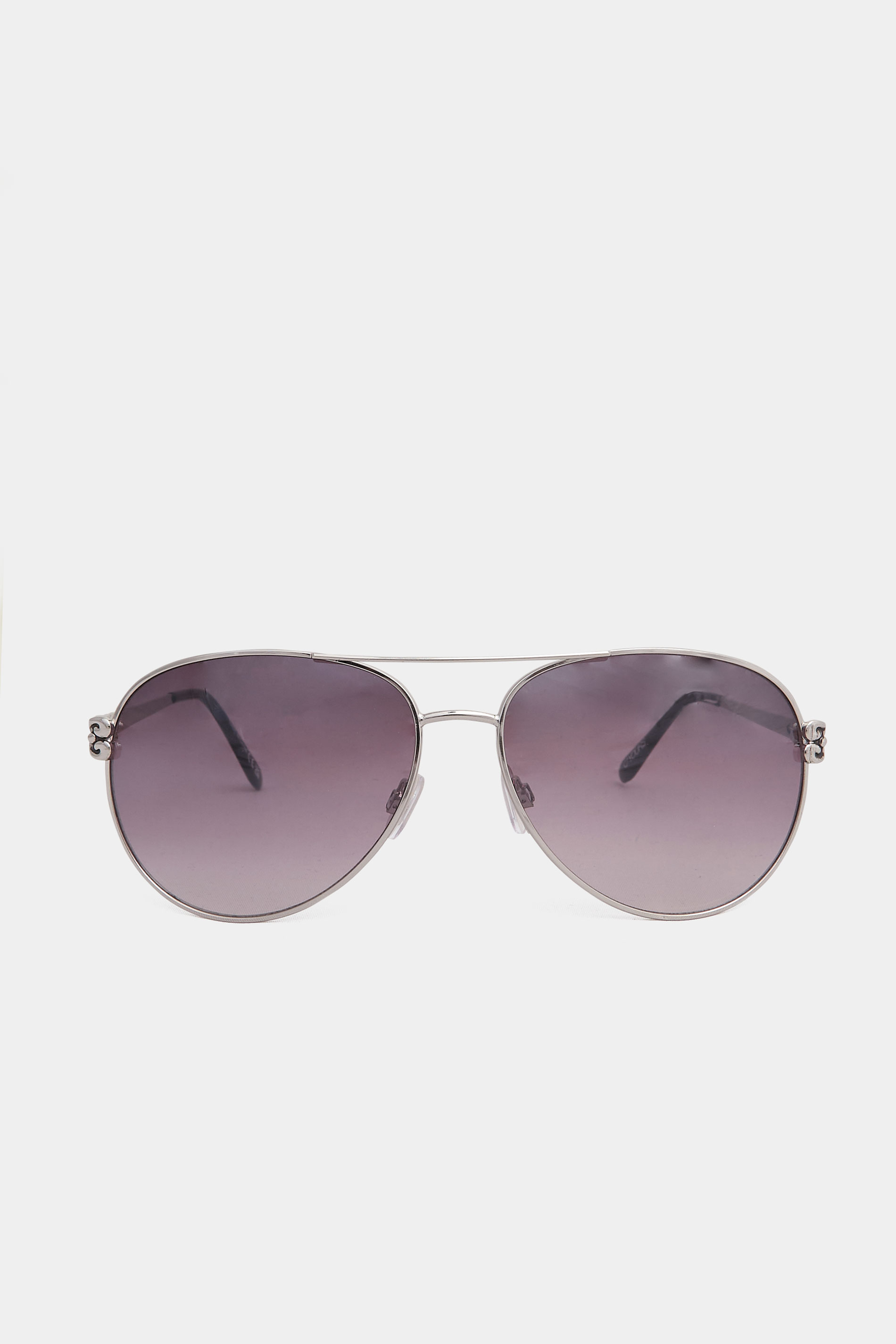 Silver Aviator Frame Sunglasses | Yours Clothing 2