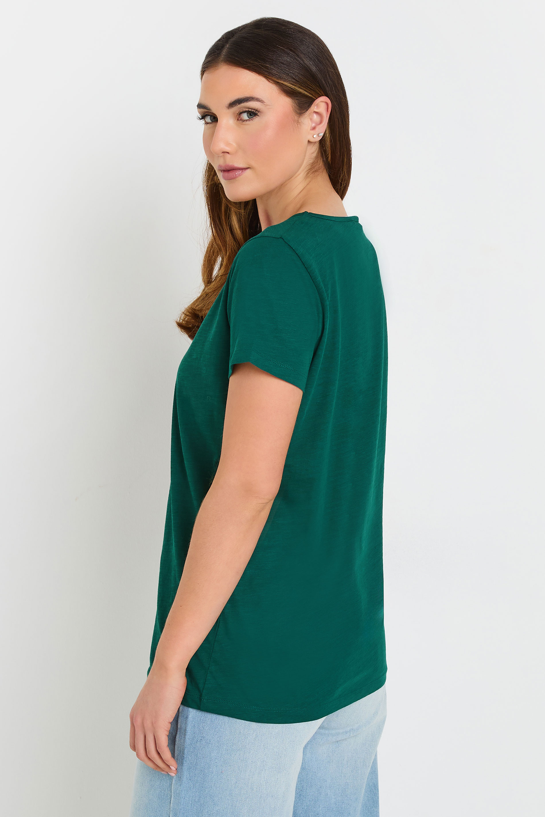 LTS Tall 2 PACK Green & Purple Cotton V-Neck T-Shirts | Long Tall Sally  5