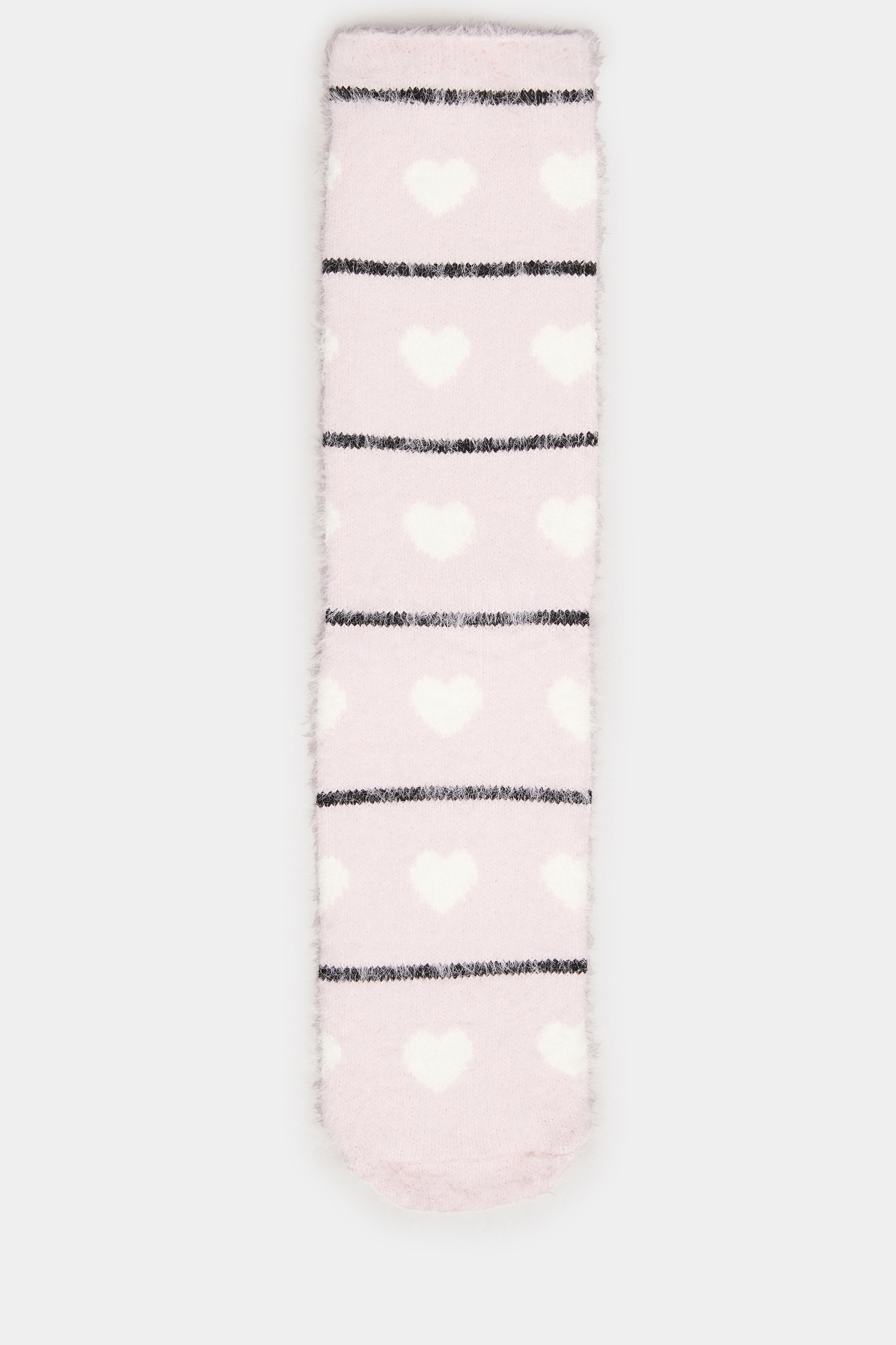 YOURSET 2 PACK Curve White & Pink Teddy Bear Fluffy Bed Socks | Yours Clothing 8